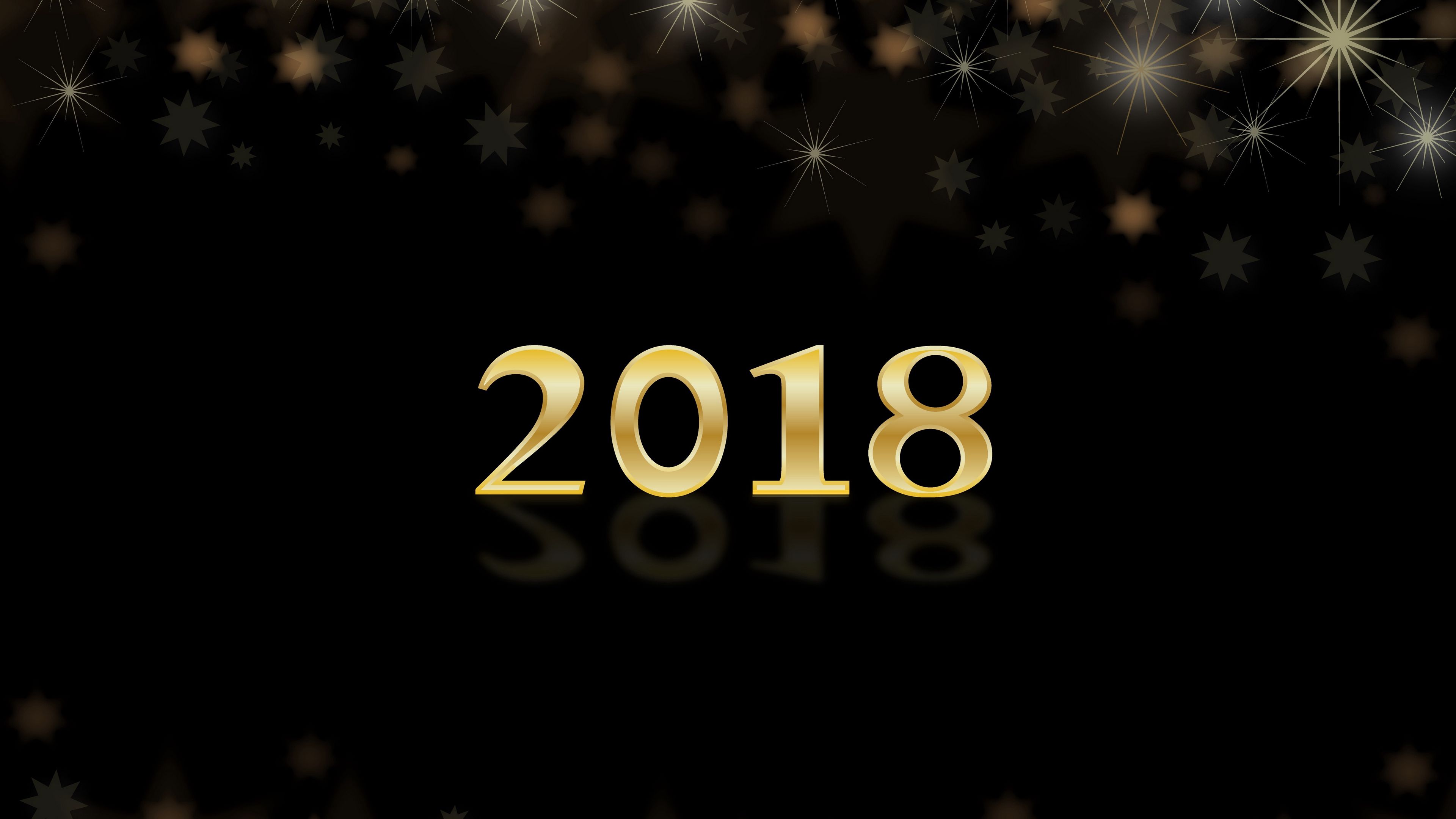 new year, 2018, glitter, figures, 4k, HD Wallpaper