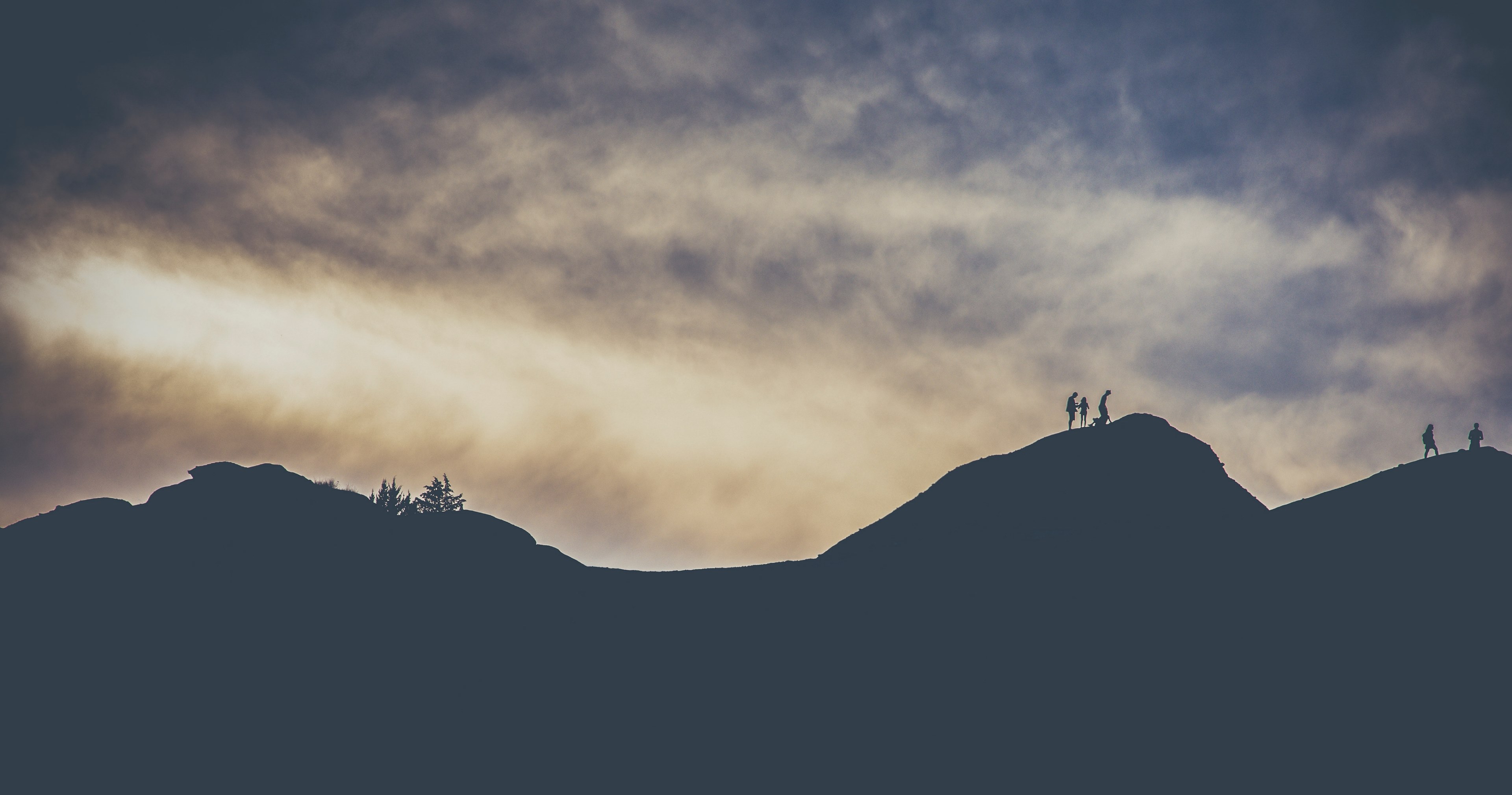 mountain cloud sundown and ridge 4k, HD Wallpaper