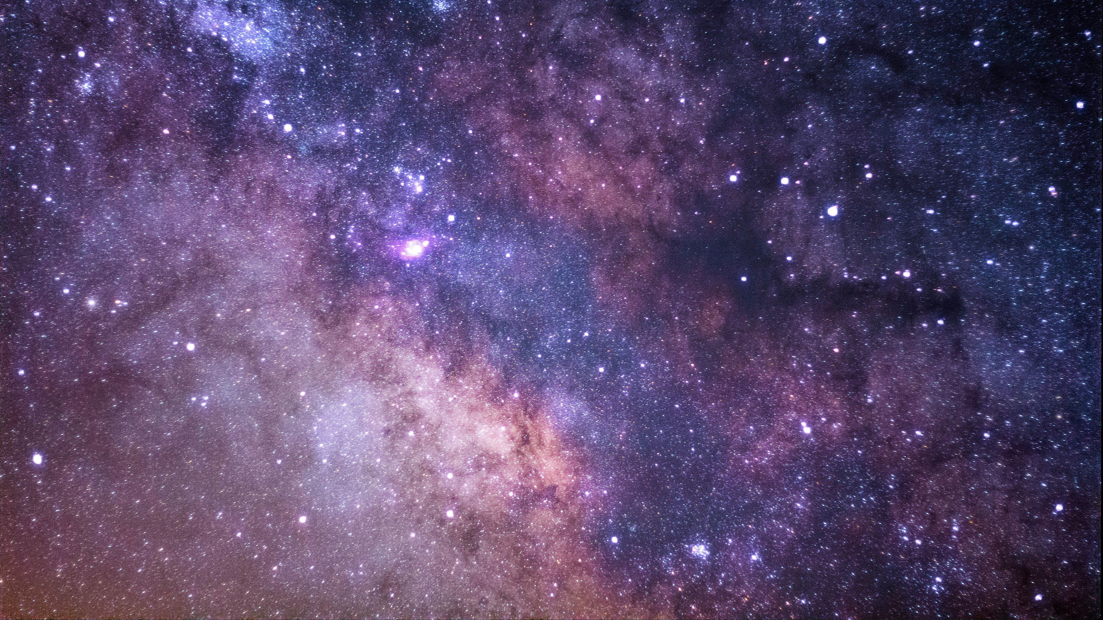 starry sky, milky way, stars, glitter, space, 4k, HD Wallpaper