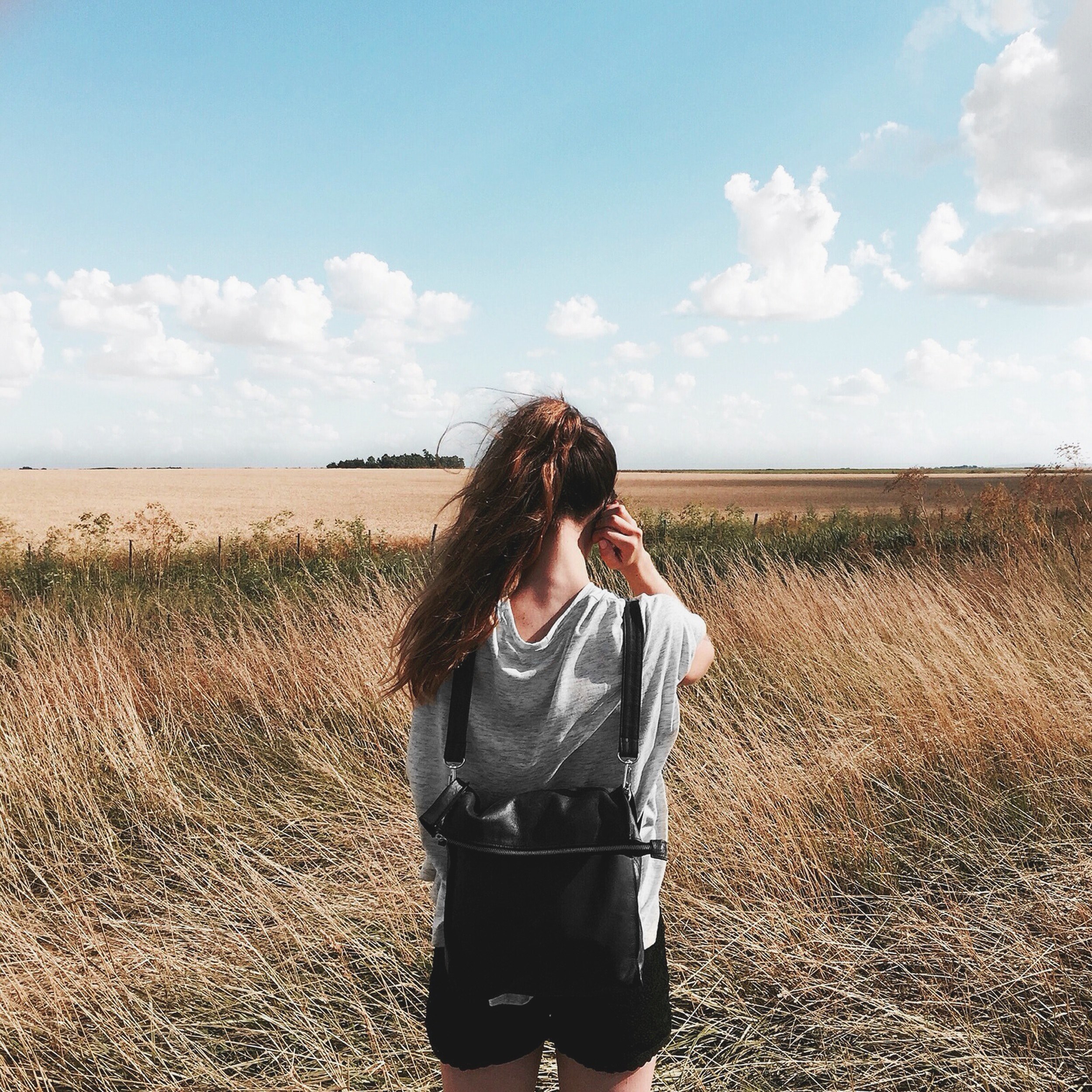 rural trip wilderness and girl 4k, HD Wallpaper