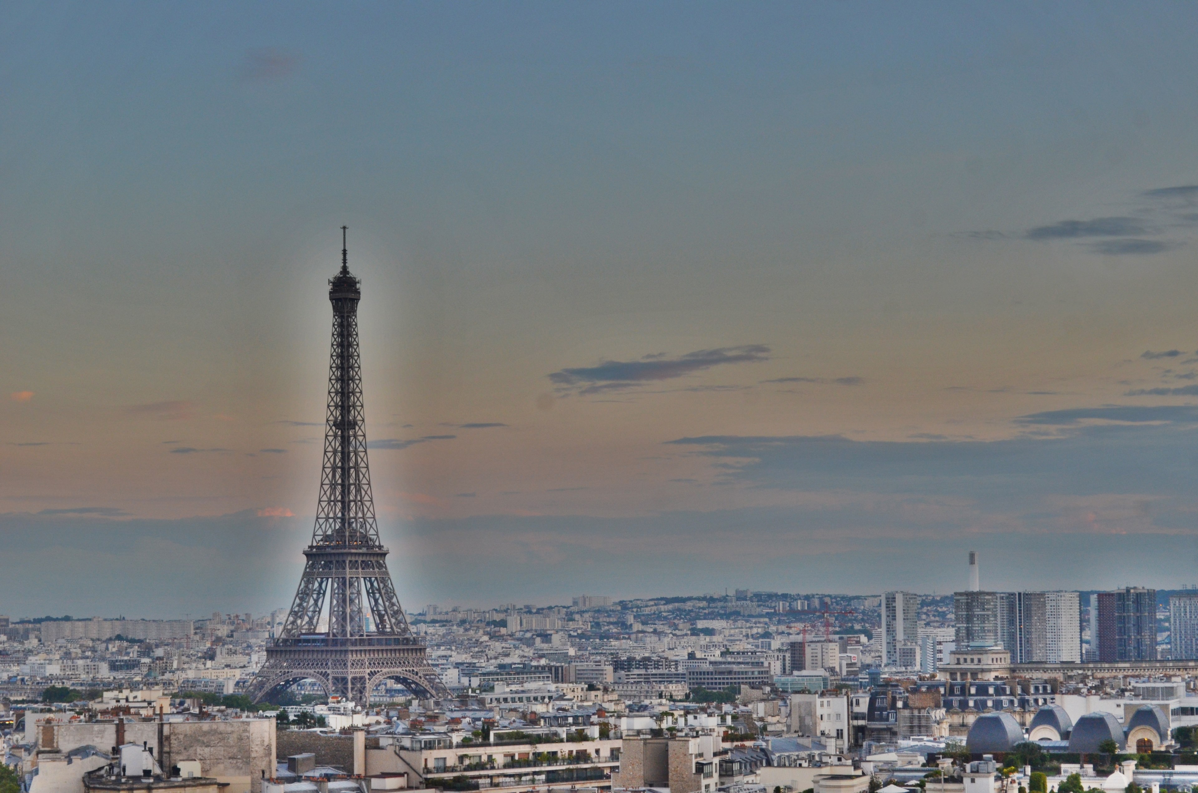 urban pari and eiffel tower 4k, HD Wallpaper