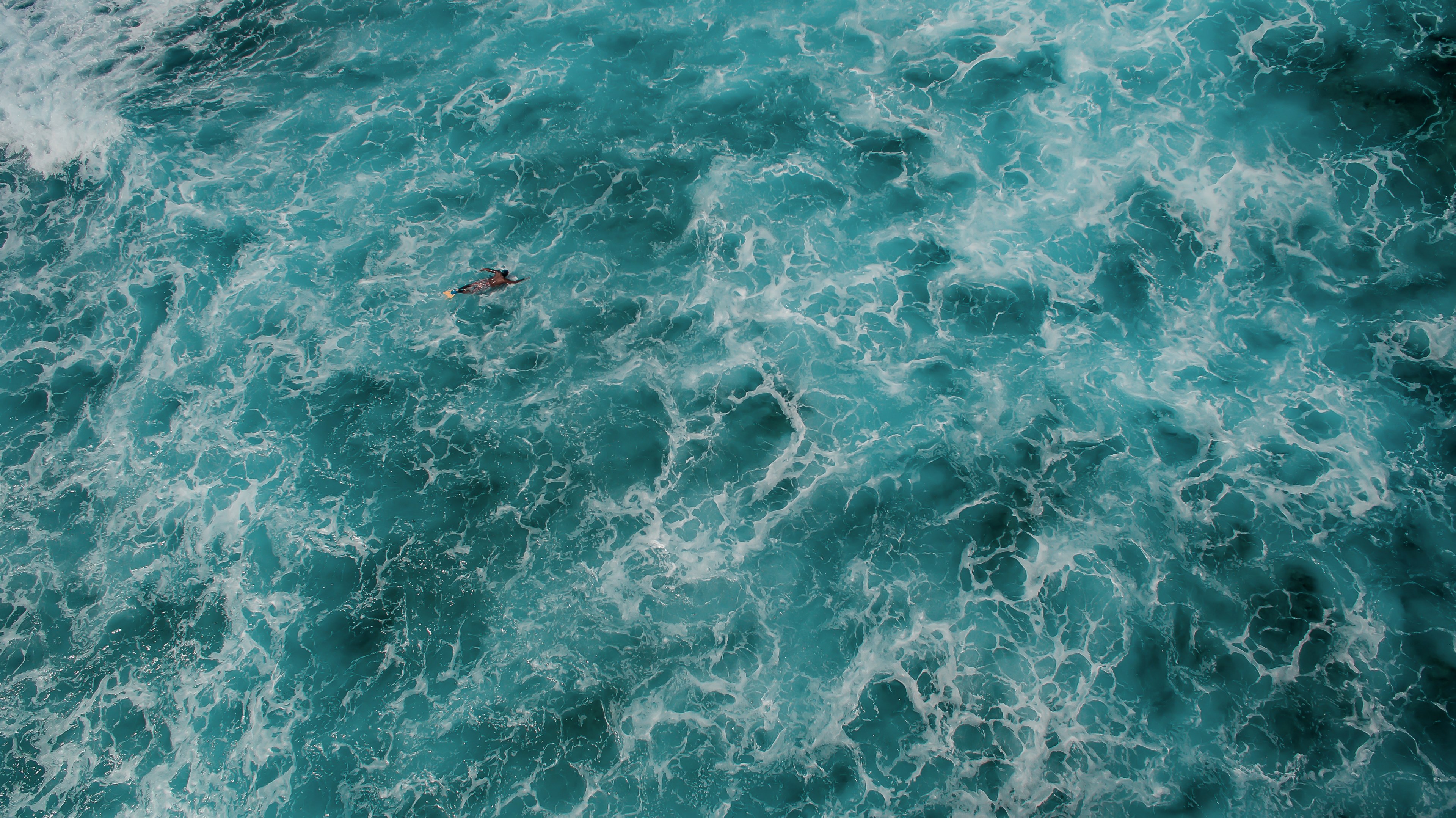 beach person wafe and water 4k, HD Wallpaper