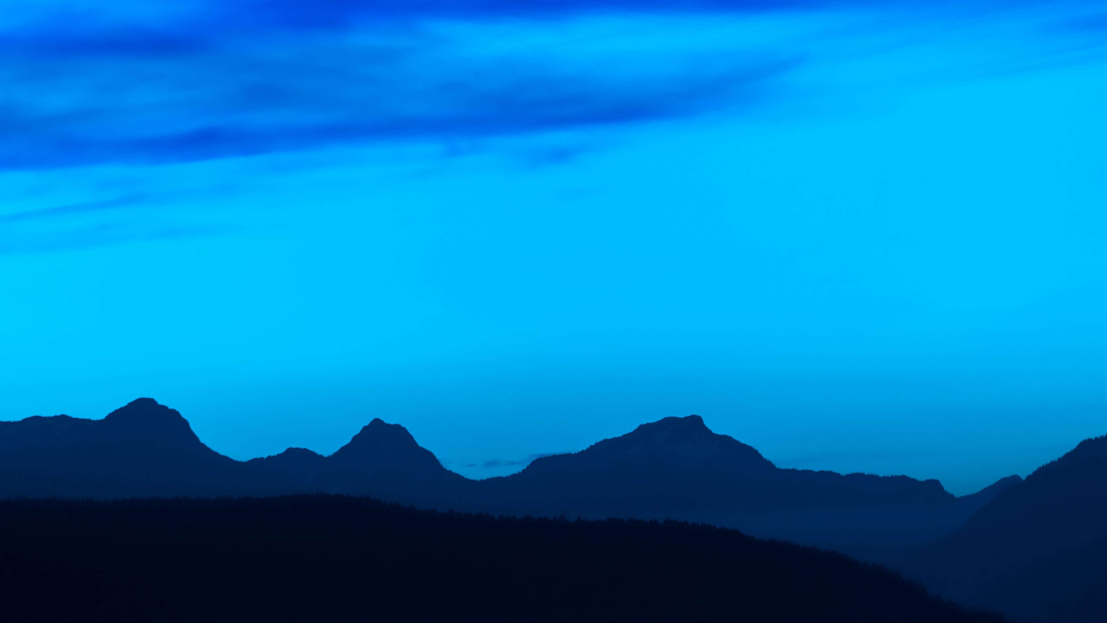 mountains, sky, horizon, 4k, HD Wallpaper