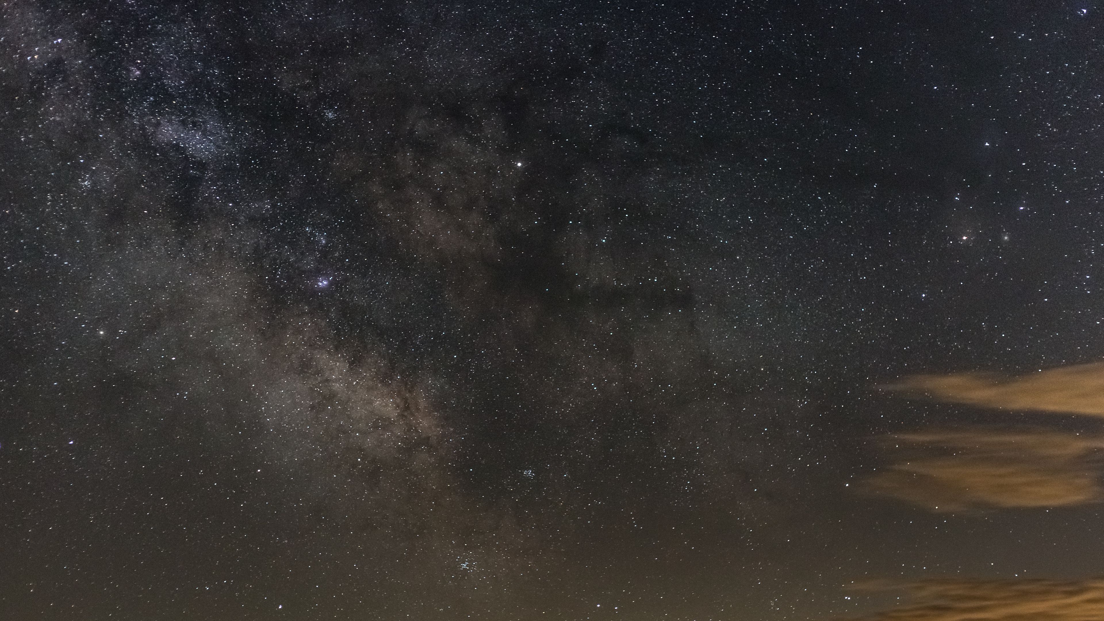 starry sky, galaxy, sky, night, brown, 4k, HD Wallpaper