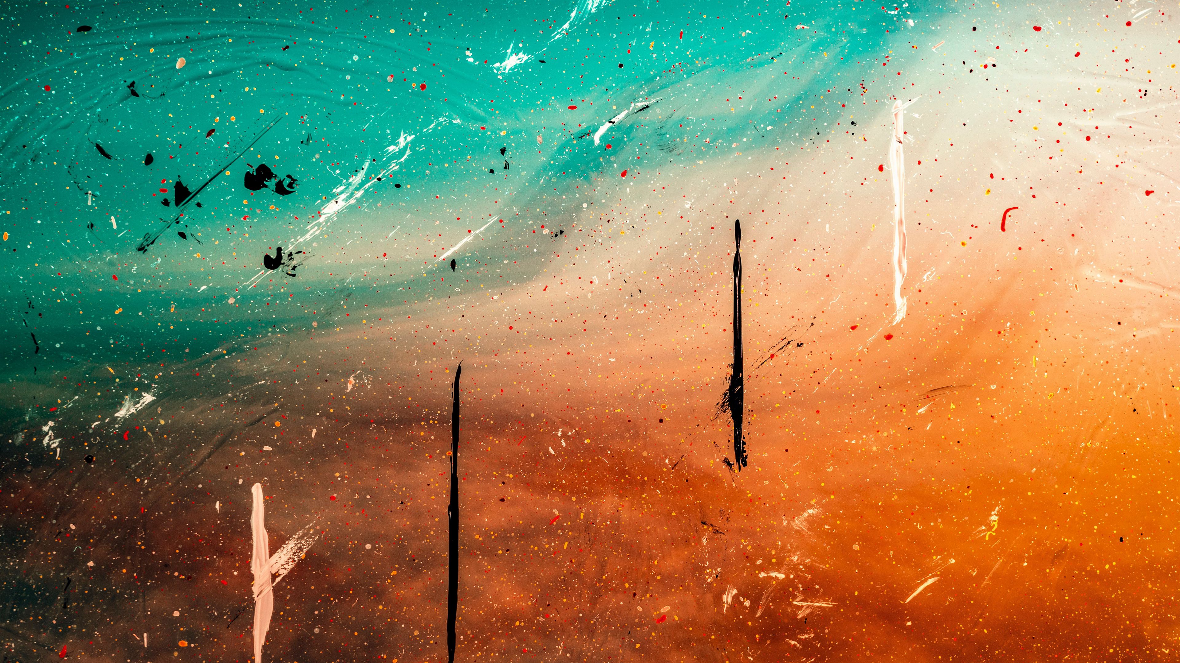 abstraction, paint, stains, art, 4k, HD Wallpaper