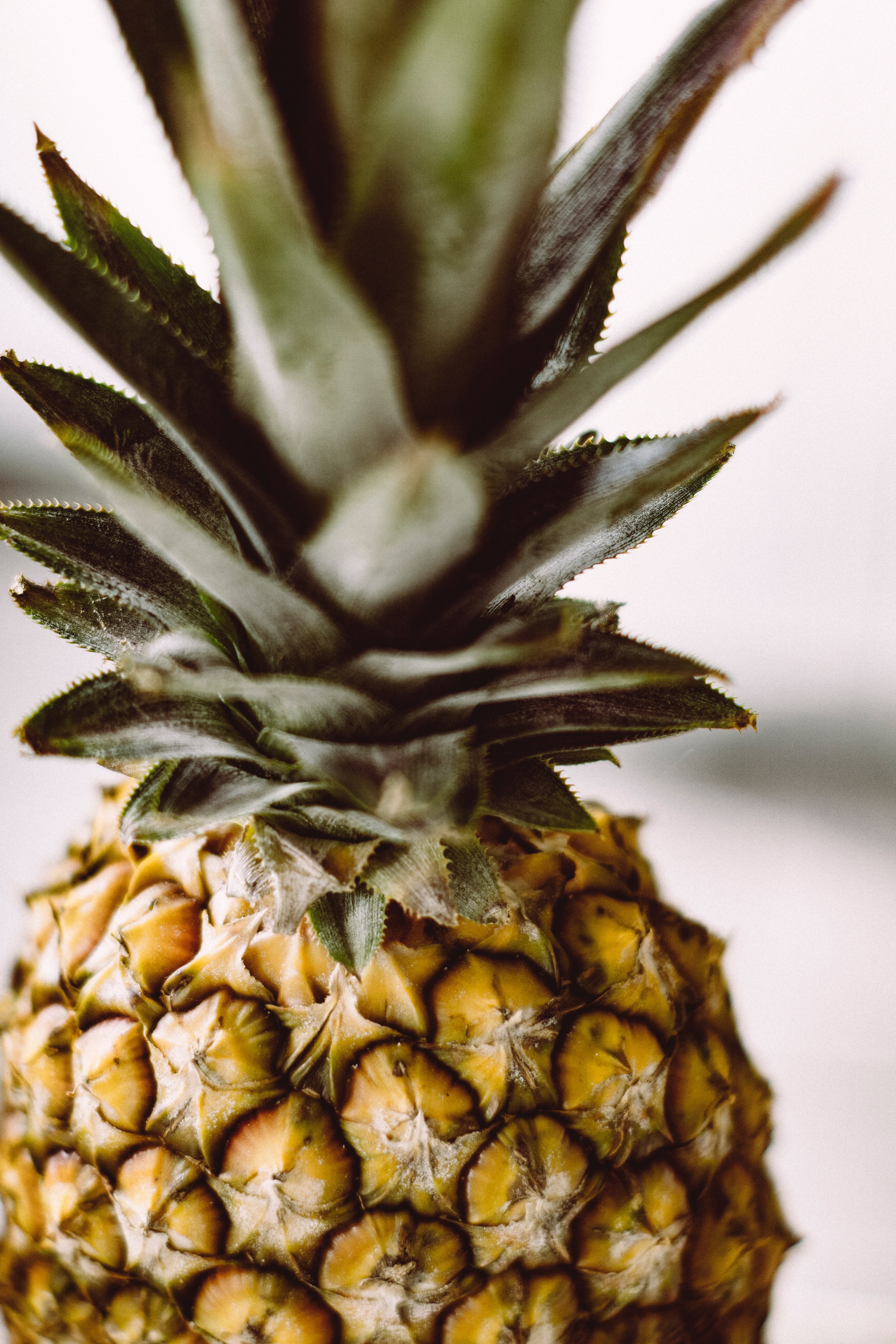 a cropped shot of the top half of a pineapple, _pineapple half 4k, Phone HD Wallpaper