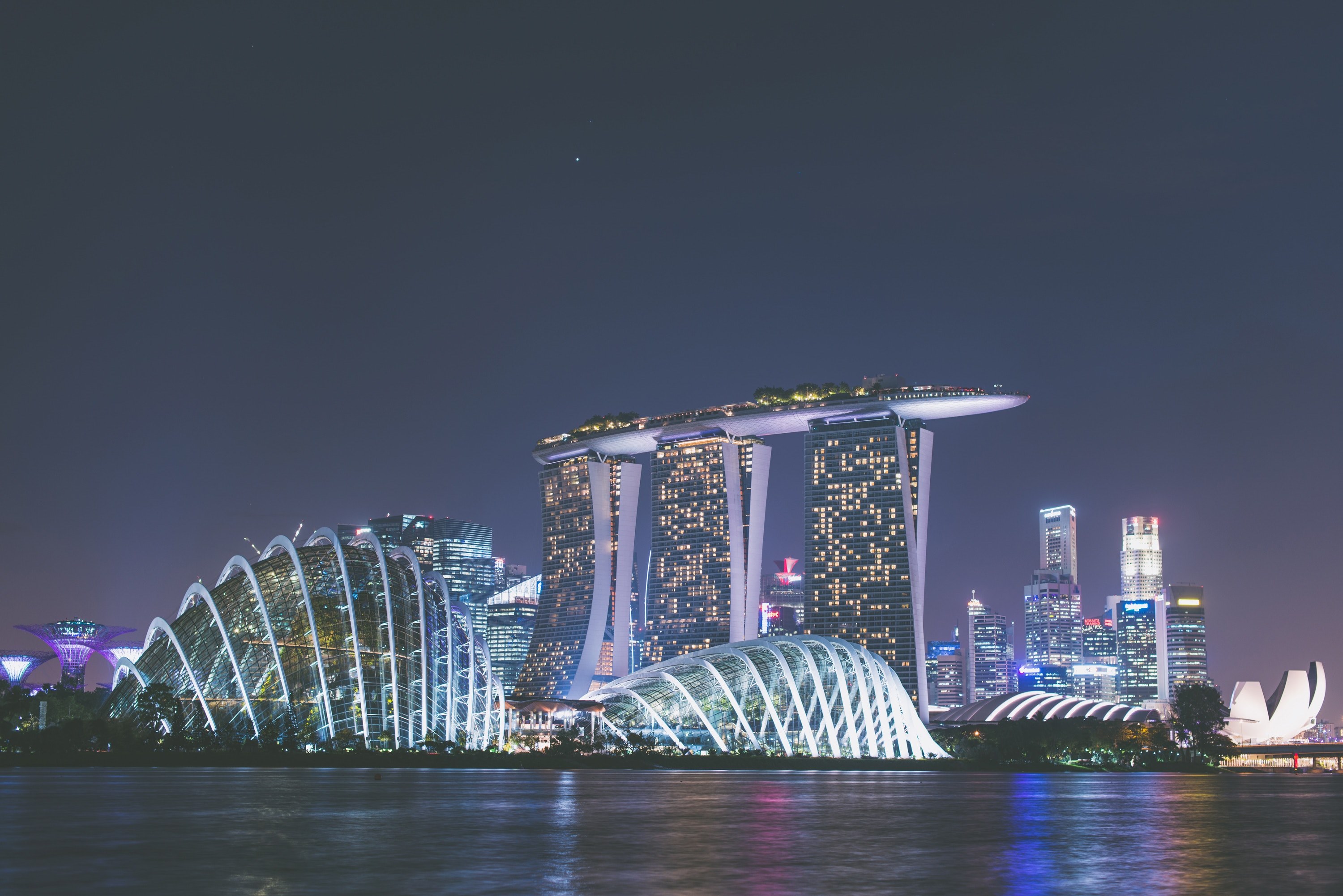 singapore skyline 4k, HD Wallpaper