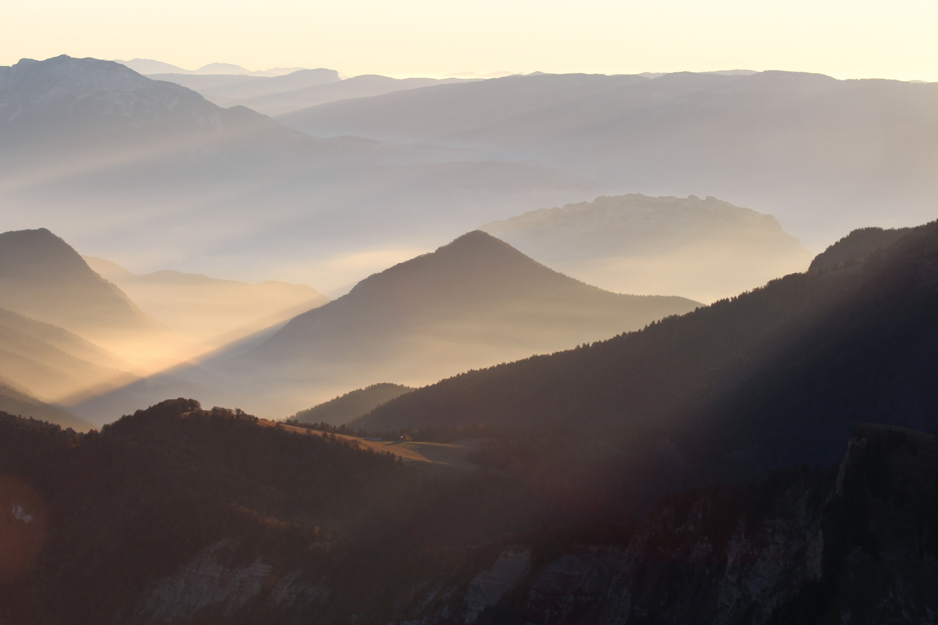 mountain hill sunrise and sunset 4k, HD Wallpaper