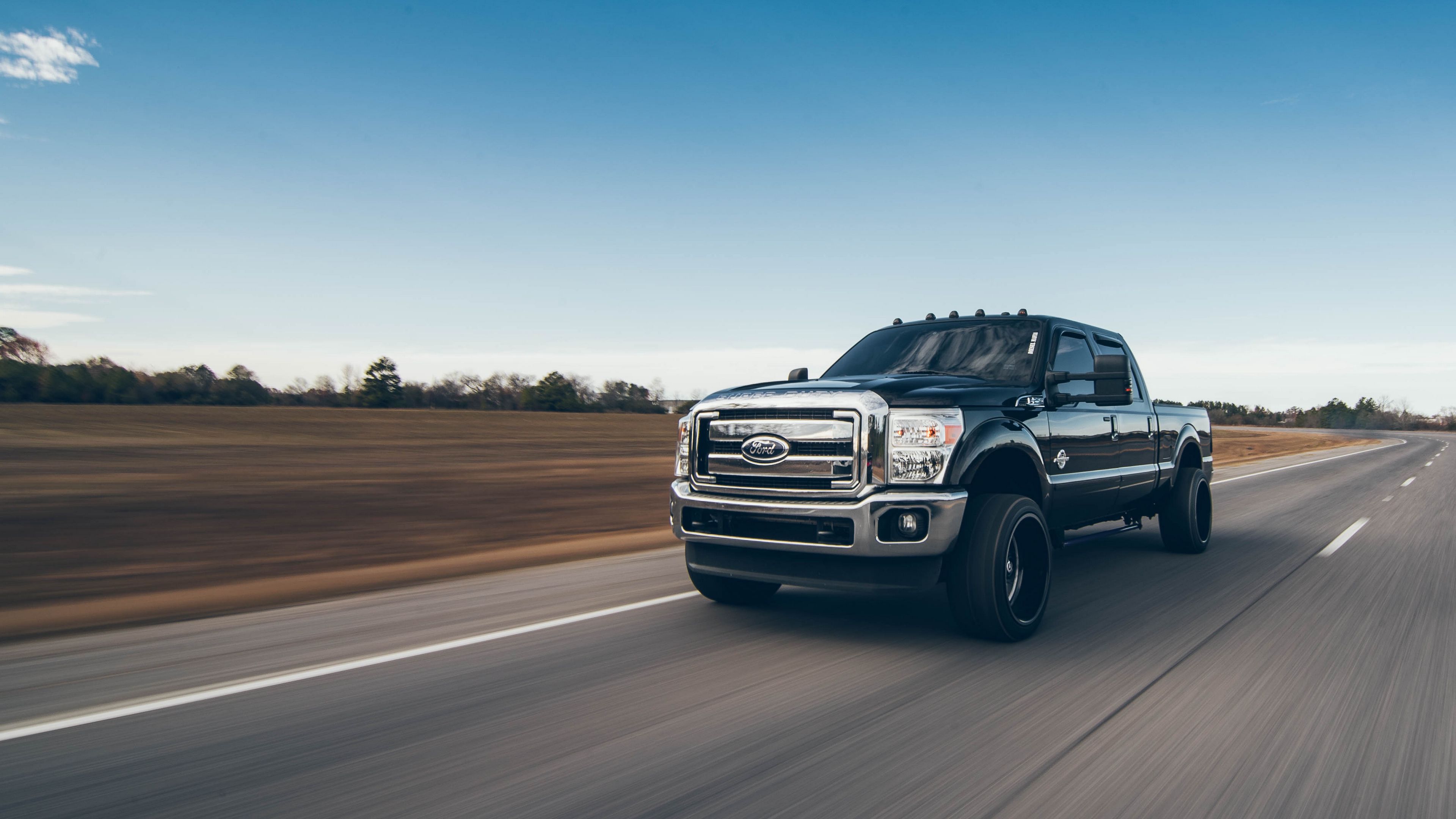 suv, pickup, road, speed, 4k, HD Wallpaper
