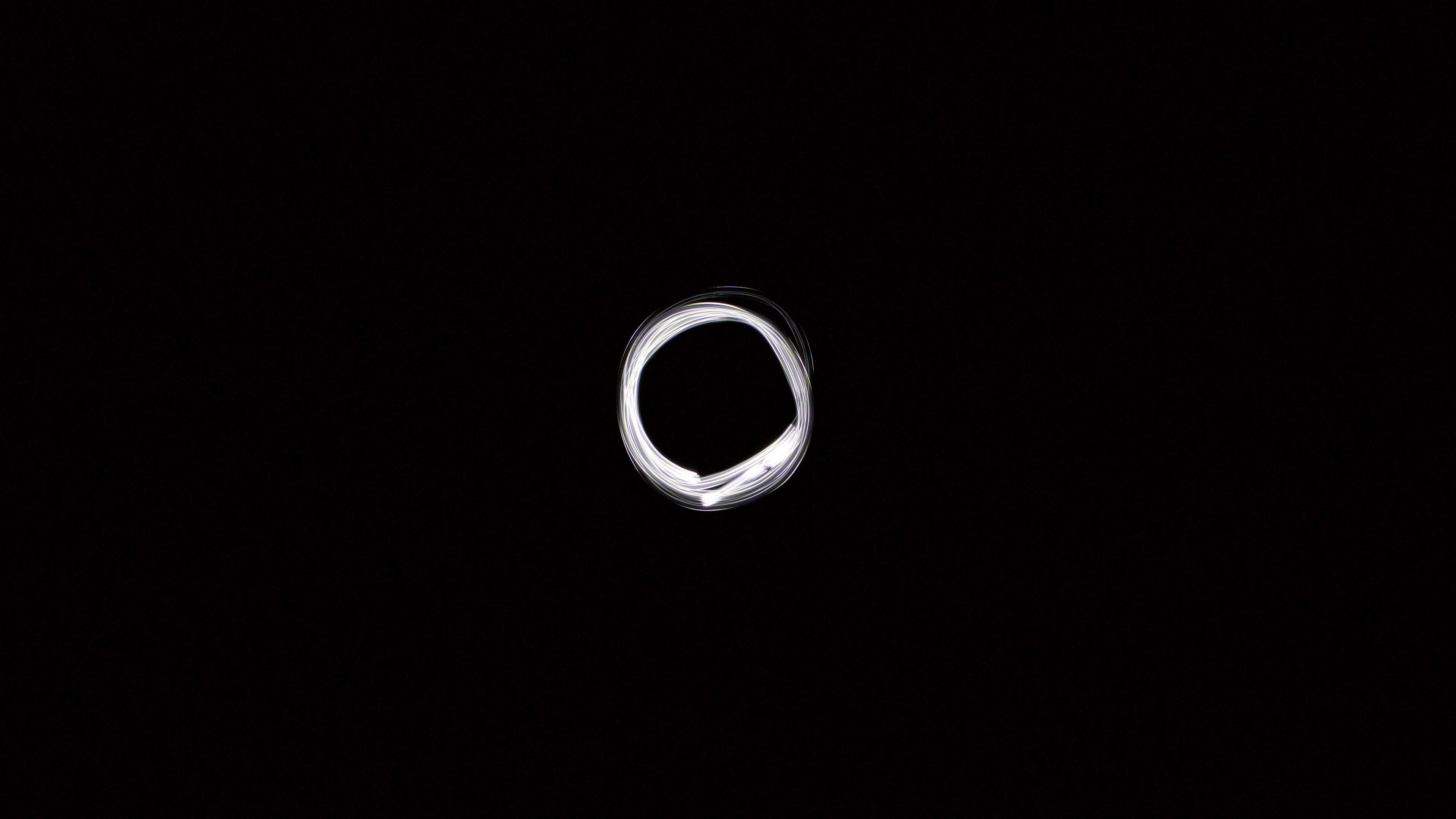 circle, backlight, black background, 4k, HD Wallpaper