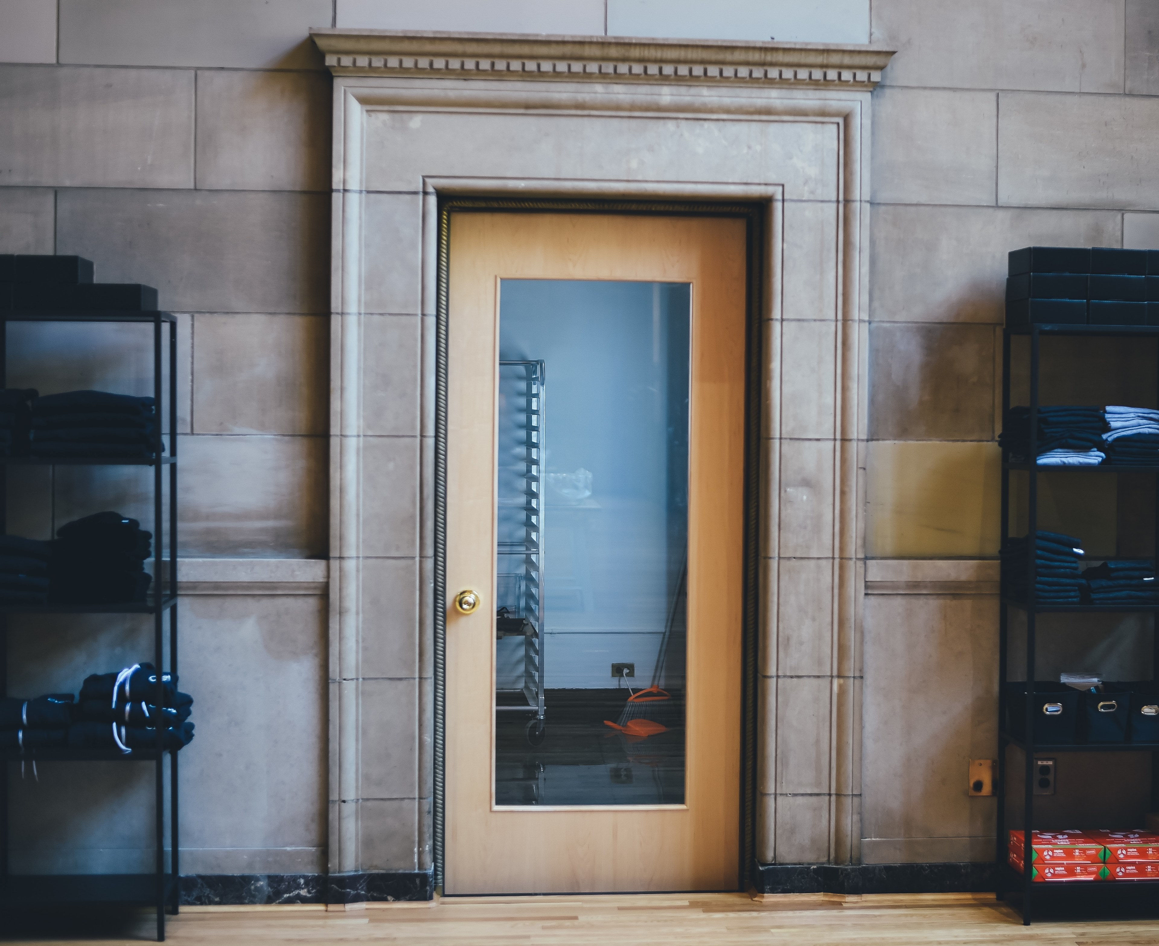 storage shelf and door 4k, HD Wallpaper