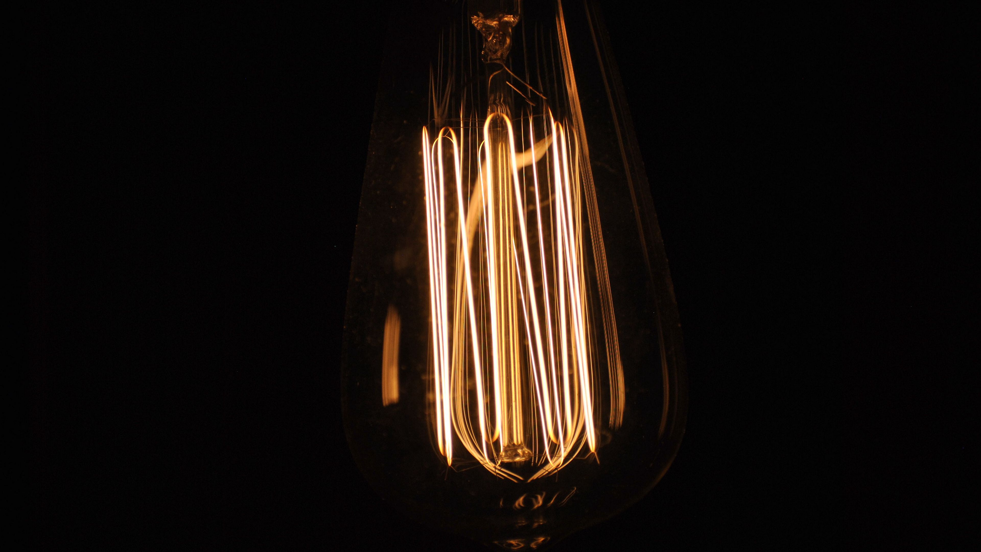 lamp, lighting, light, dark background, 4k, HD Wallpaper