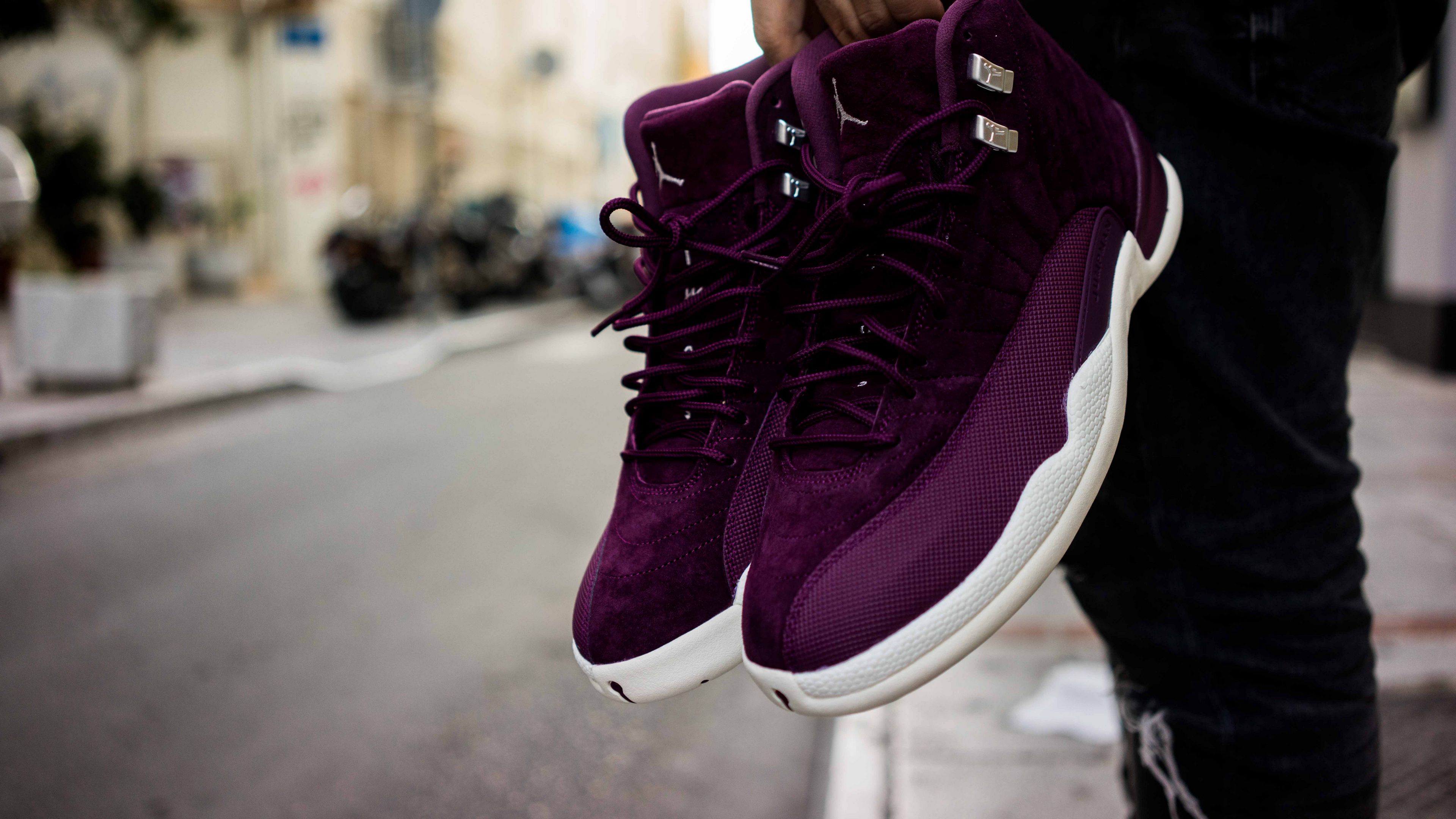 sneakers, purple, sports, 4k, HD Wallpaper