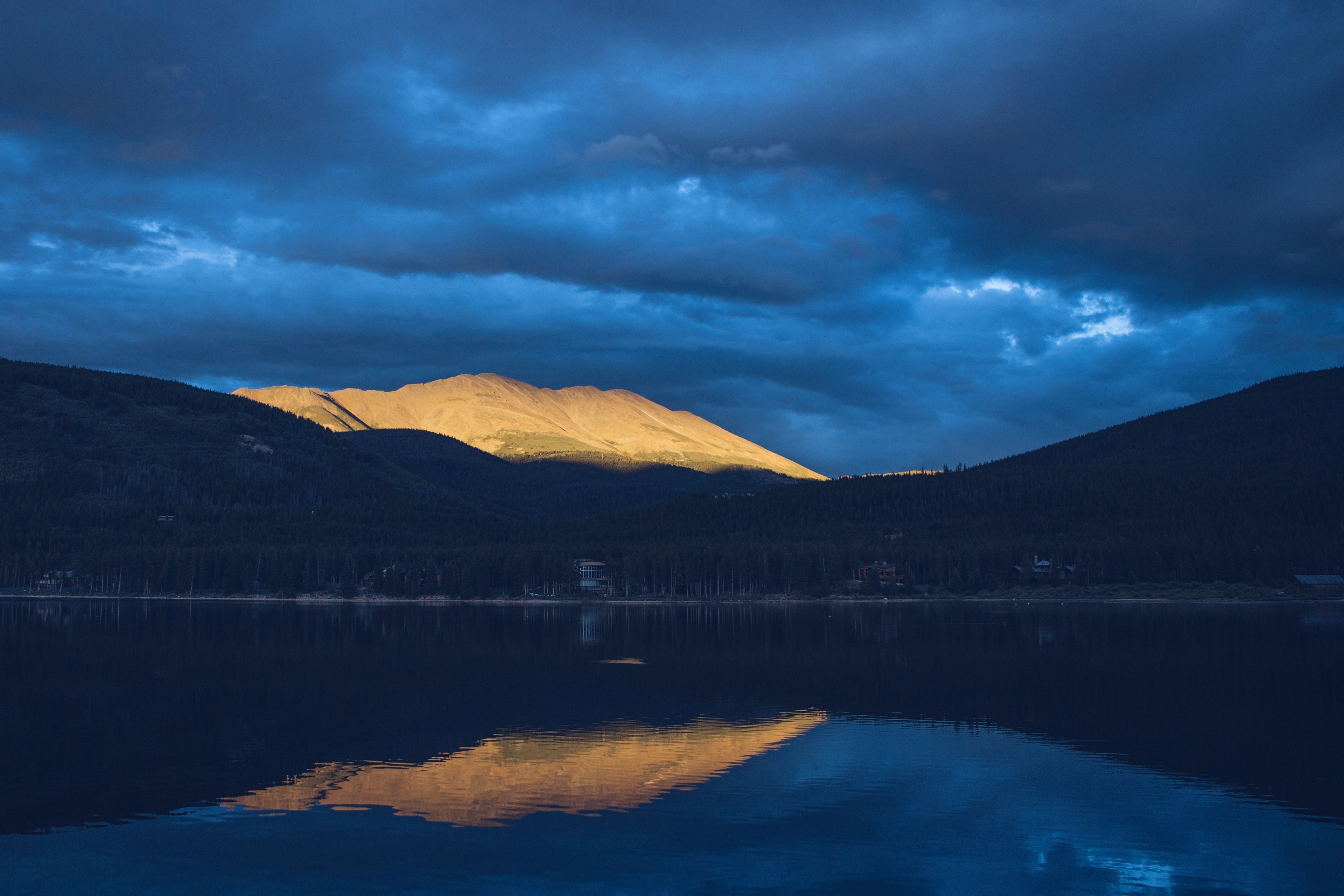 mountain lake cloud and reflection 4k, HD Wallpaper