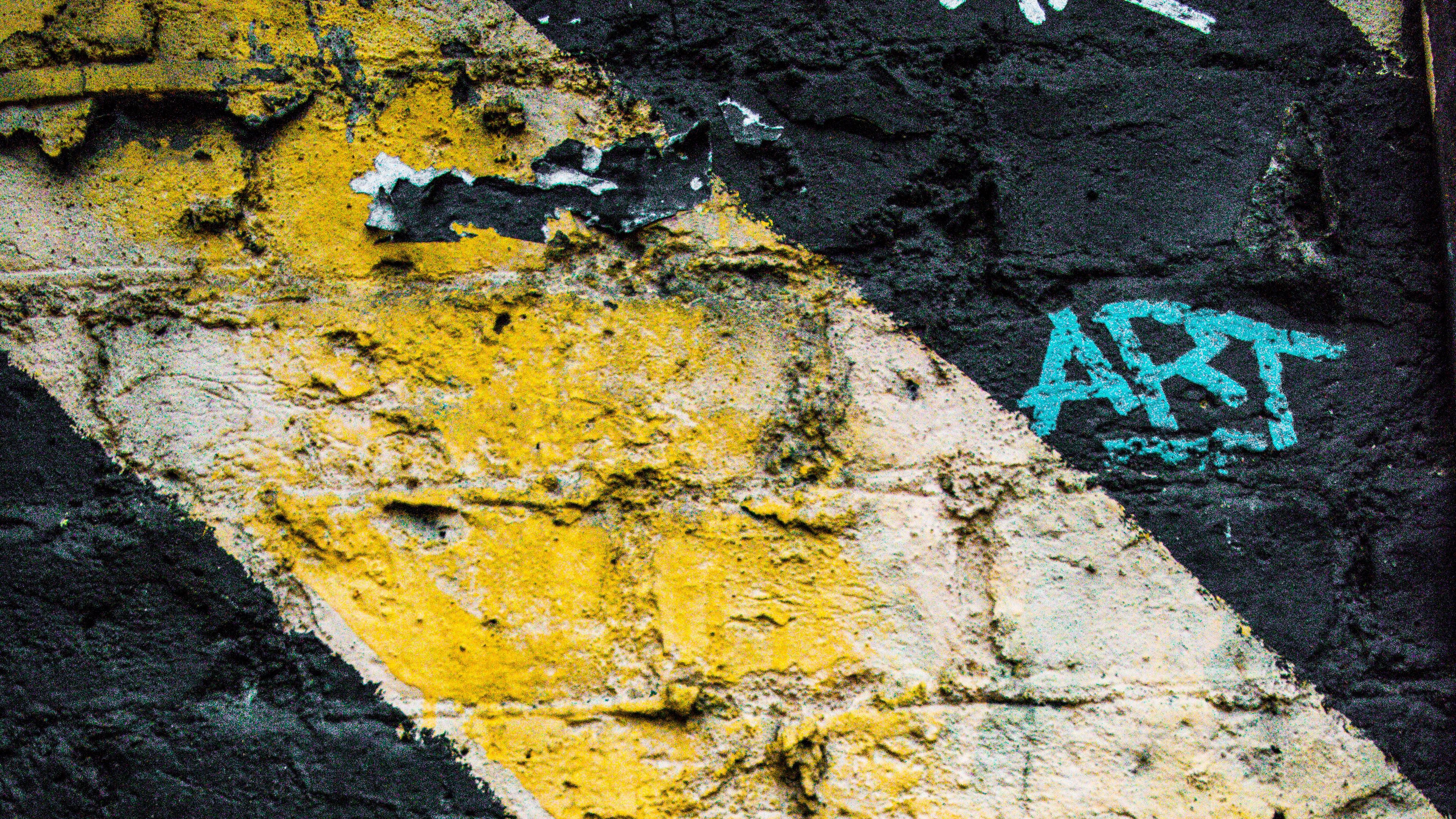wall, texture, inscription, paint, 4k, HD Wallpaper