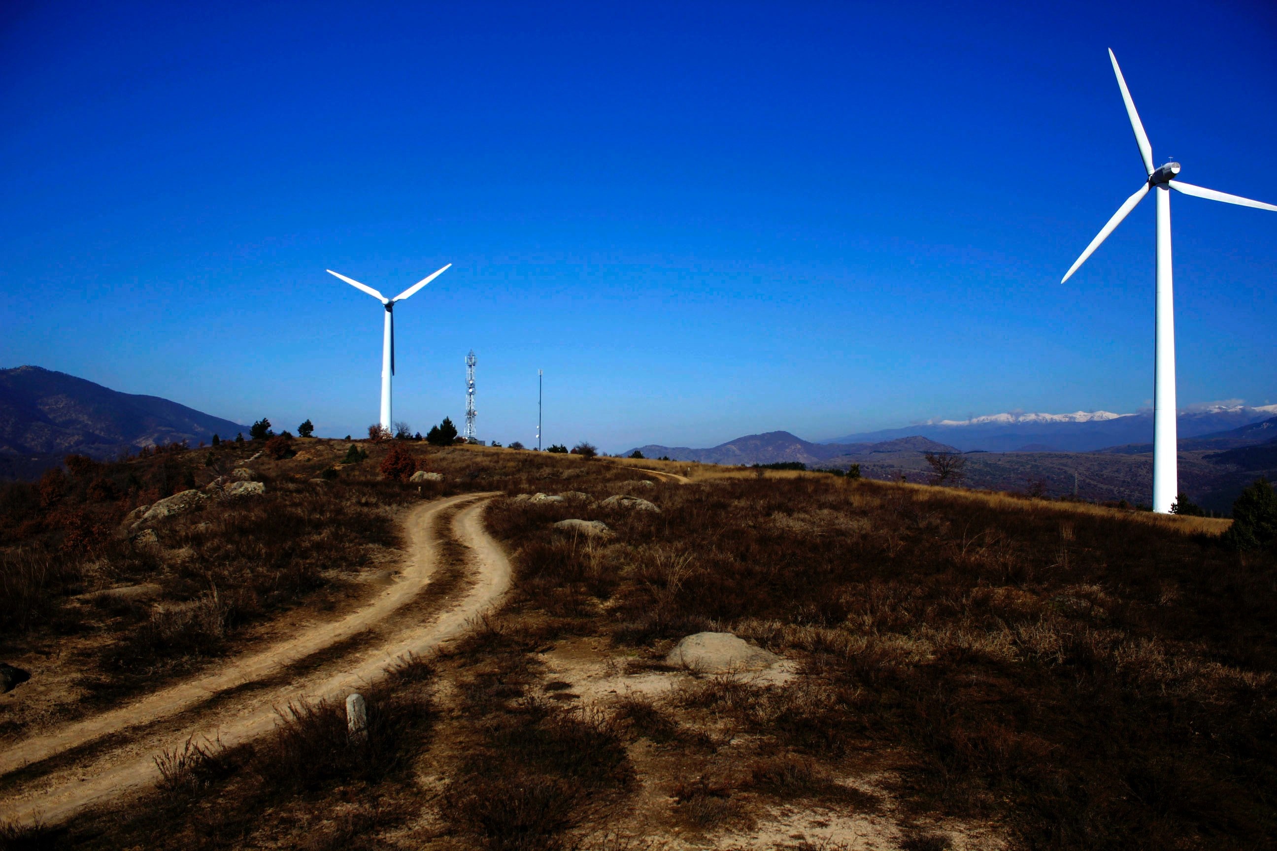 windmill road wind energy and turbine 4k, HD Wallpaper