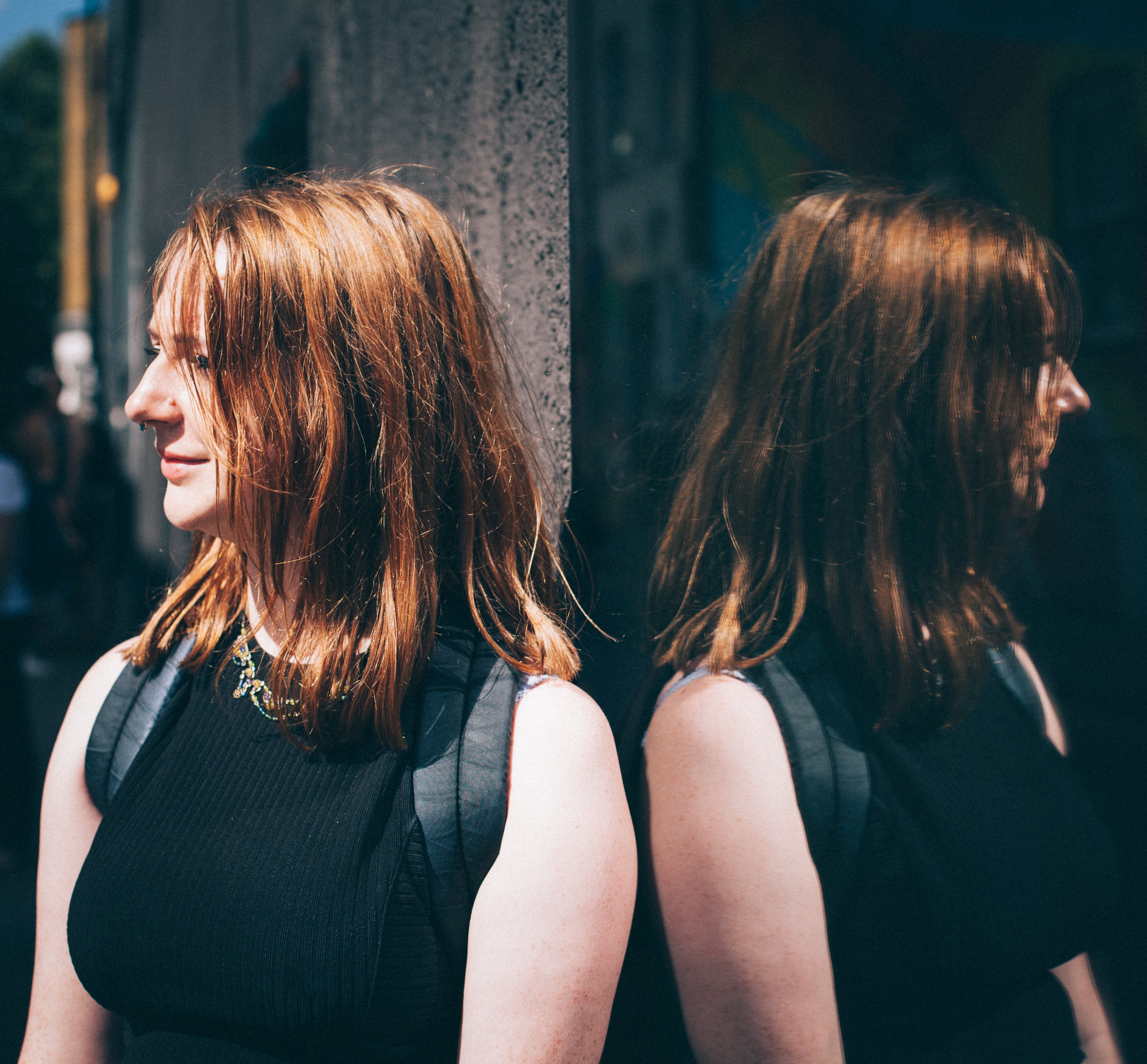 woman lady girl and reflection 4k, HD Wallpaper