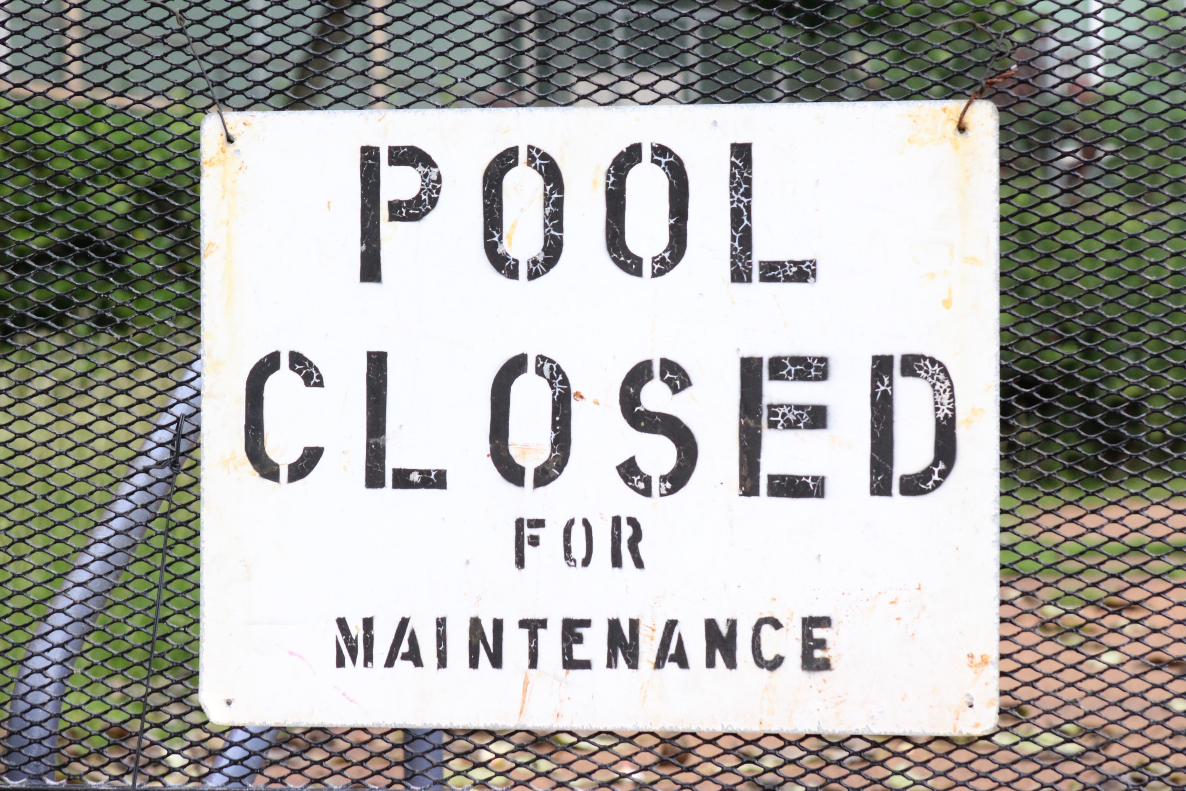 sign pool maintenance and text 4k, HD Wallpaper