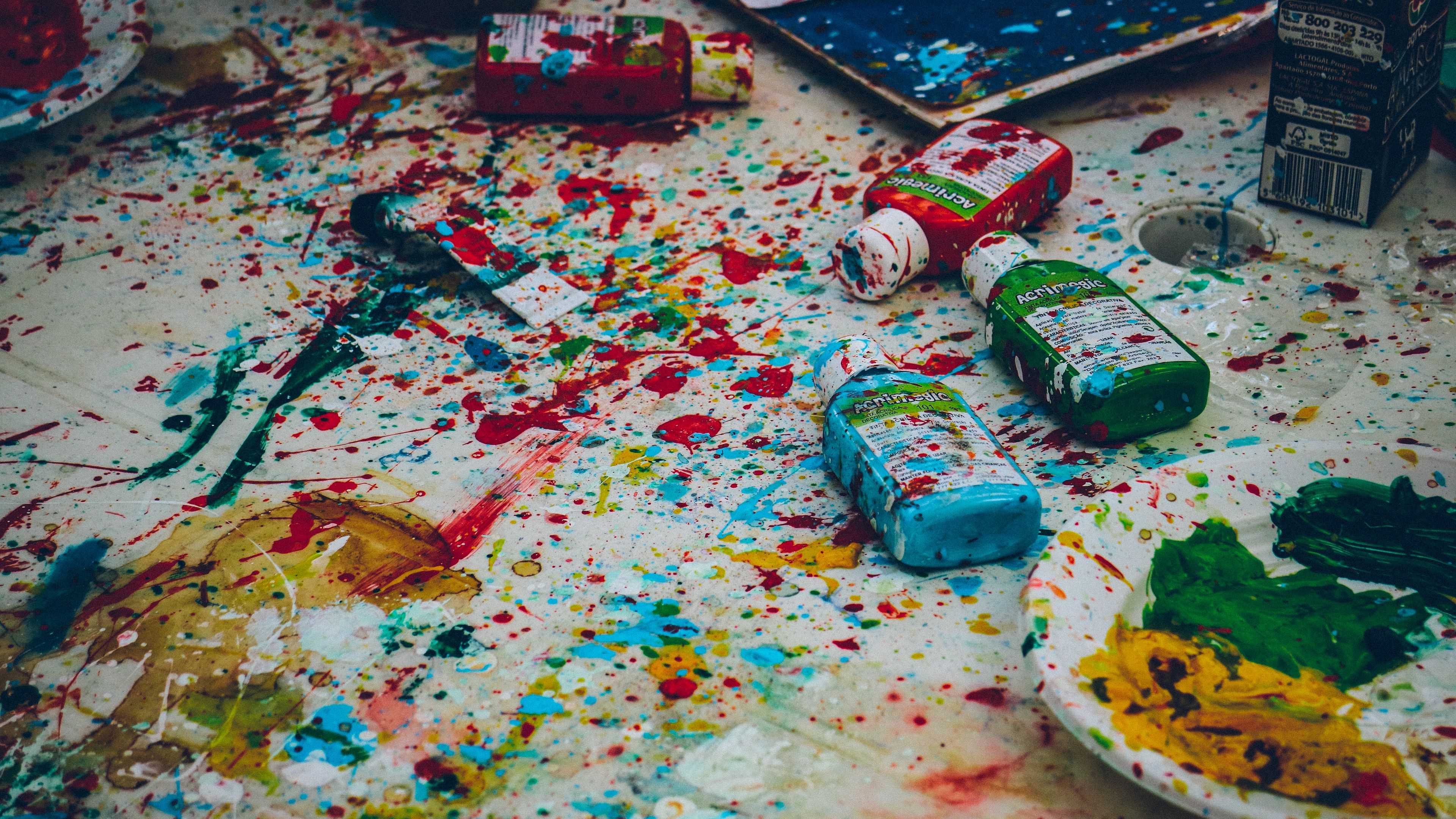 paints, stains, drawing, painting, 4k, HD Wallpaper