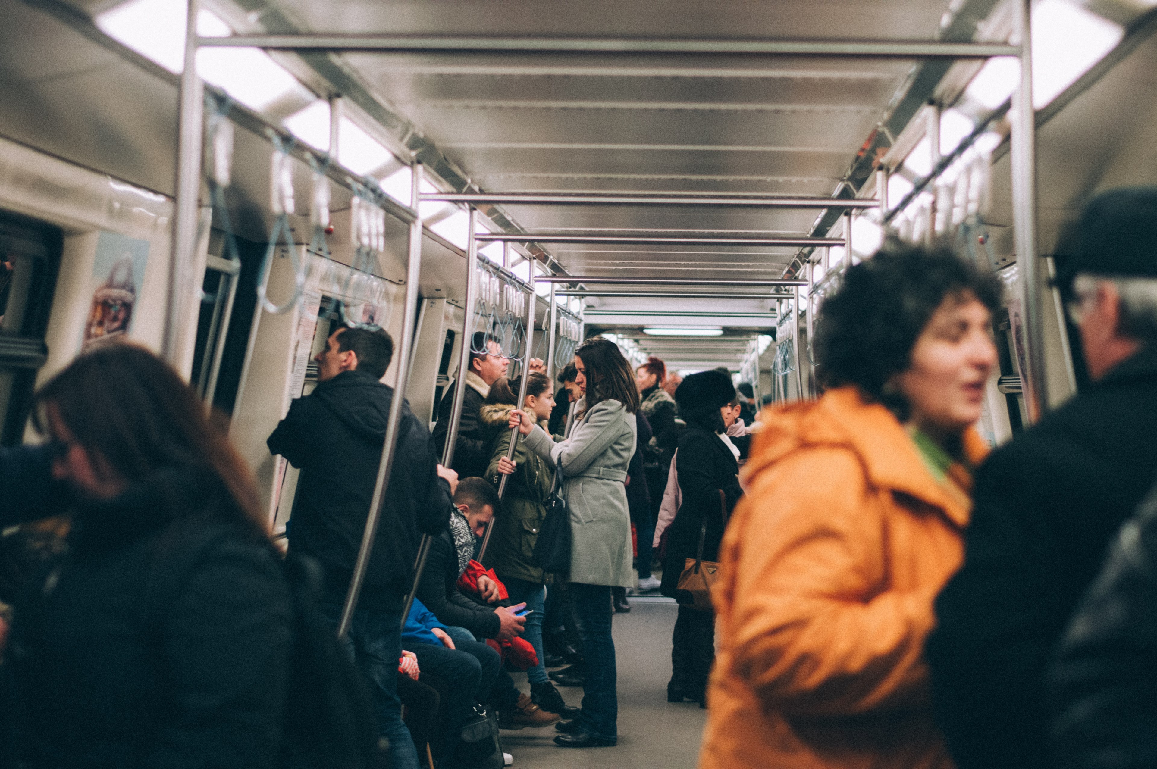 commuters on a subway train in bucharest, bucharest wilderness 4k, HD Wallpaper