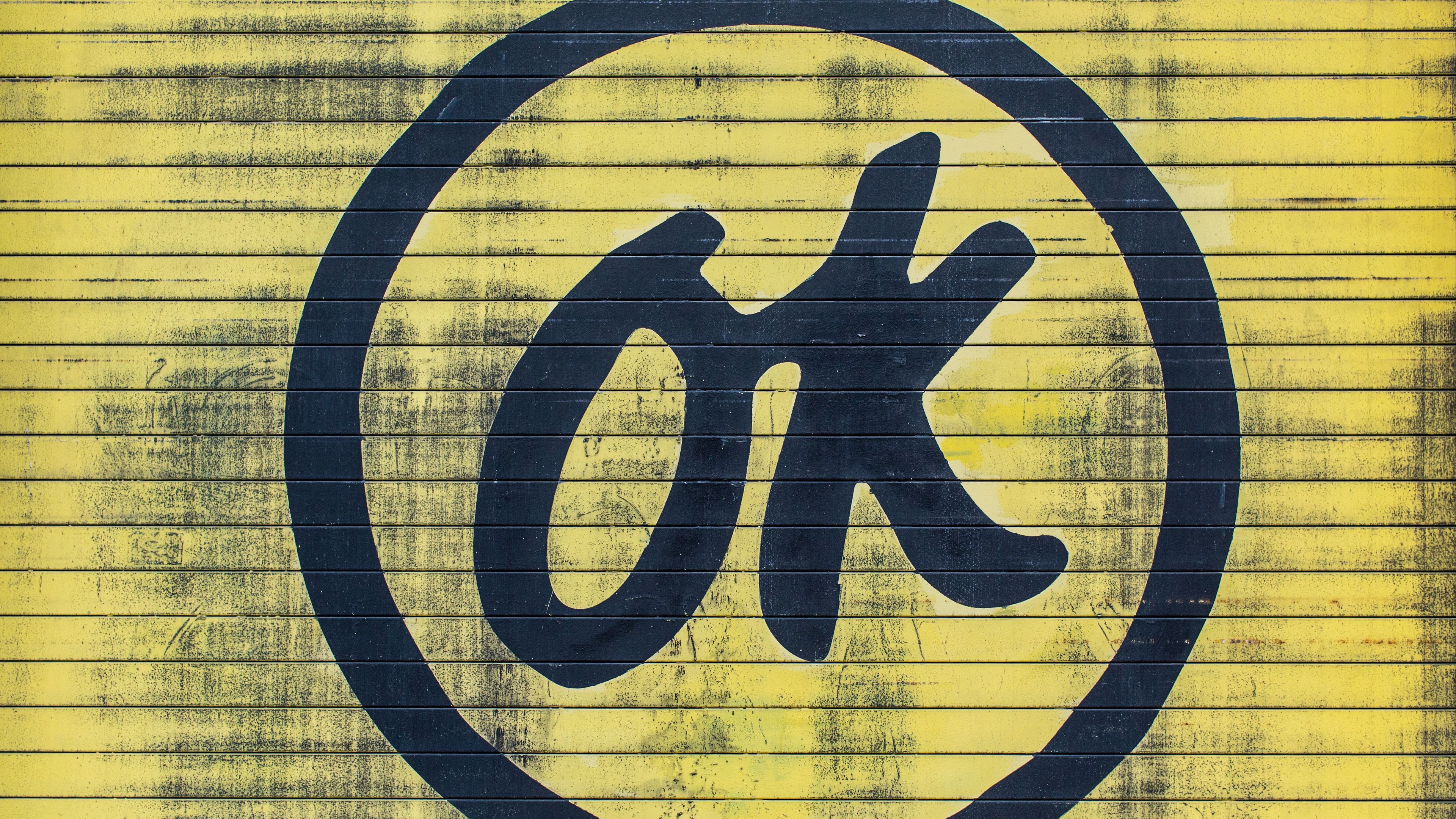 inscription, ok, wall, 4k, HD Wallpaper