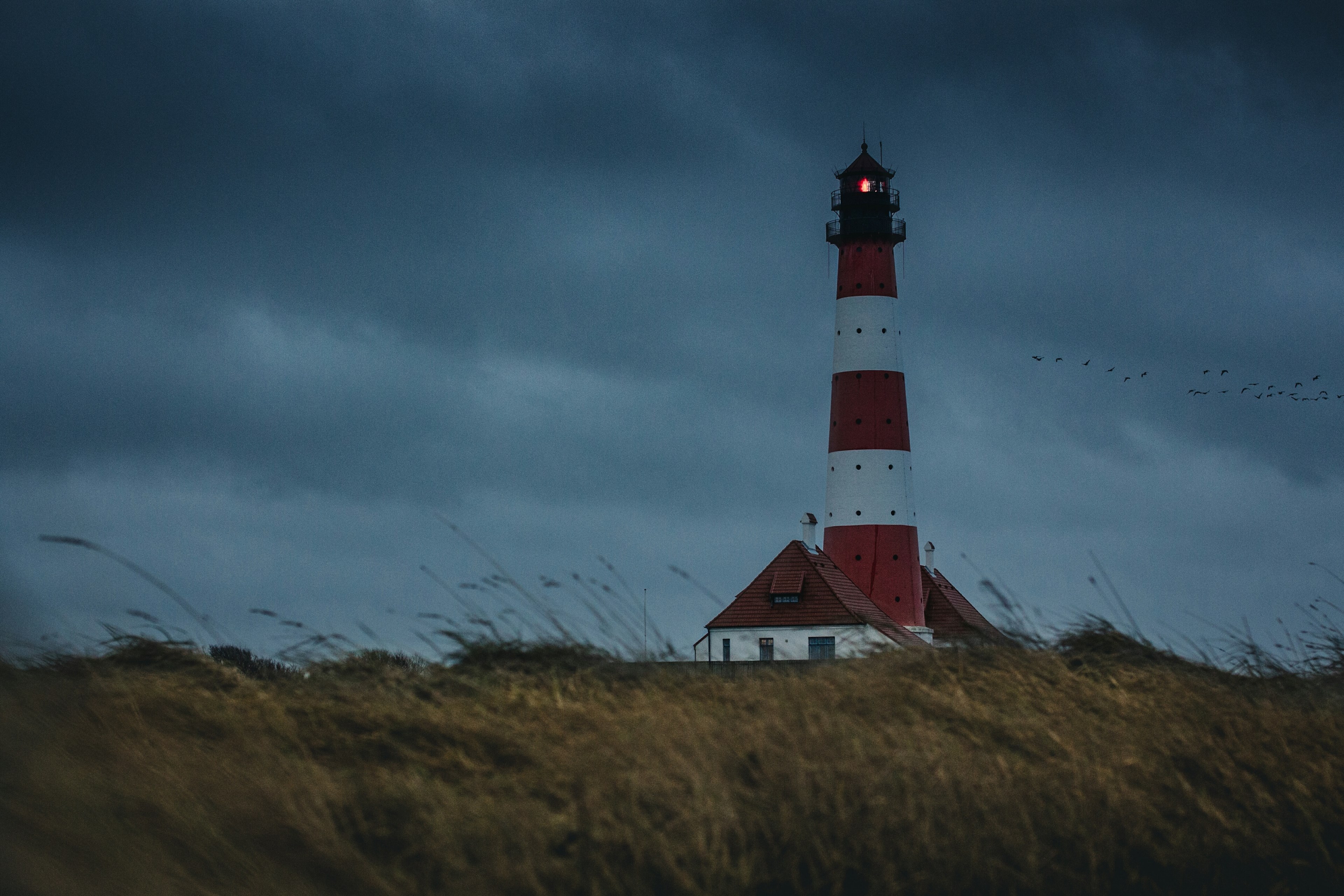 lighthouse in the dark 4k, HD Wallpaper
