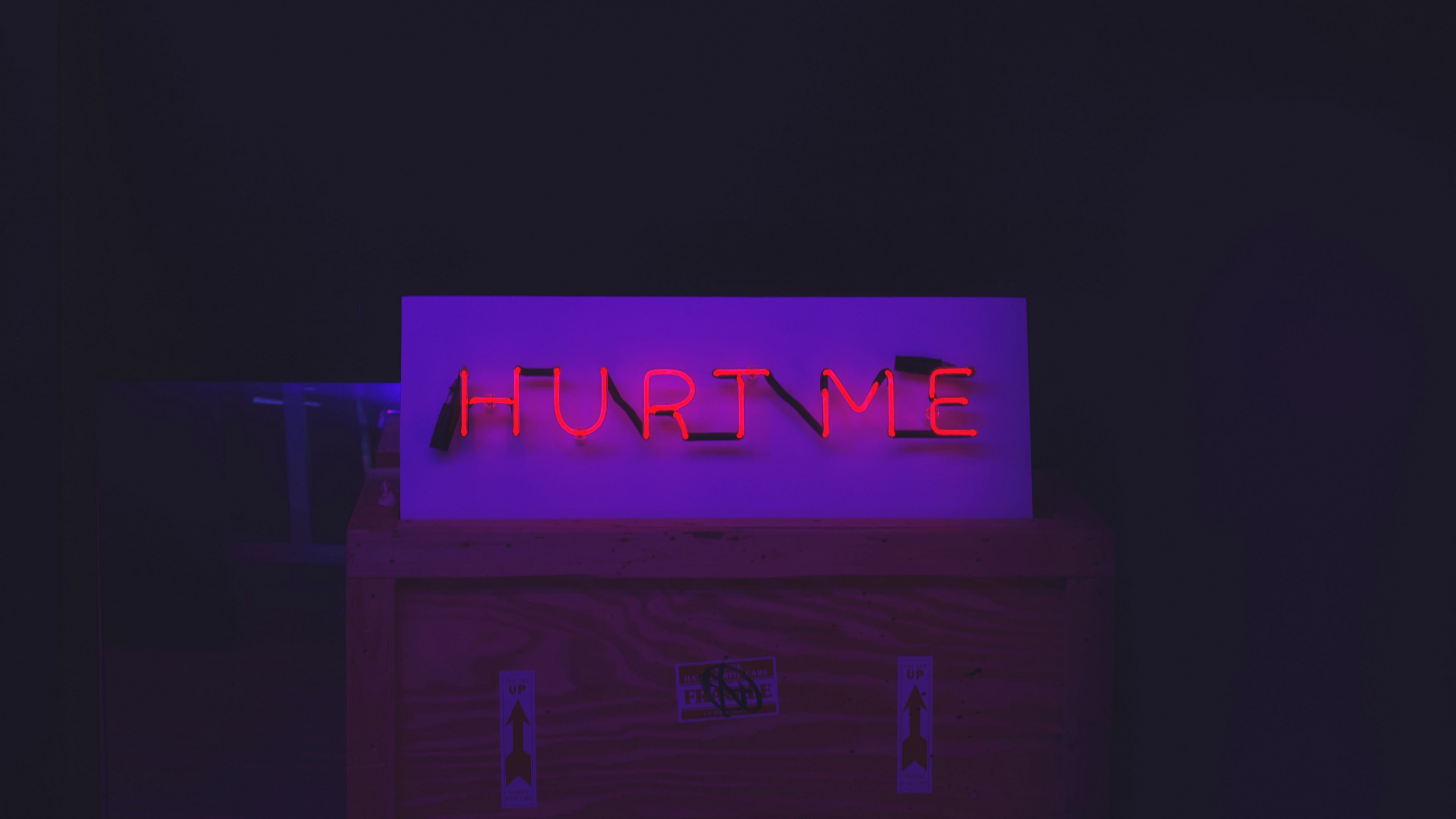 neon, inscription, text, highlighting, 4k, HD Wallpaper