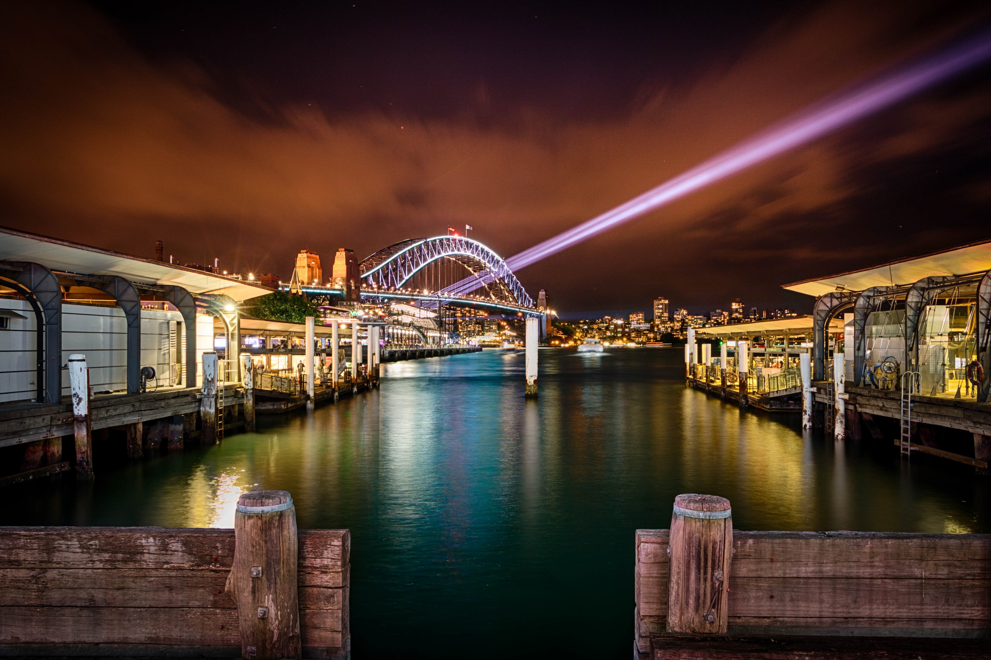 city lights vivid sydney 2017 4k, HD Wallpaper