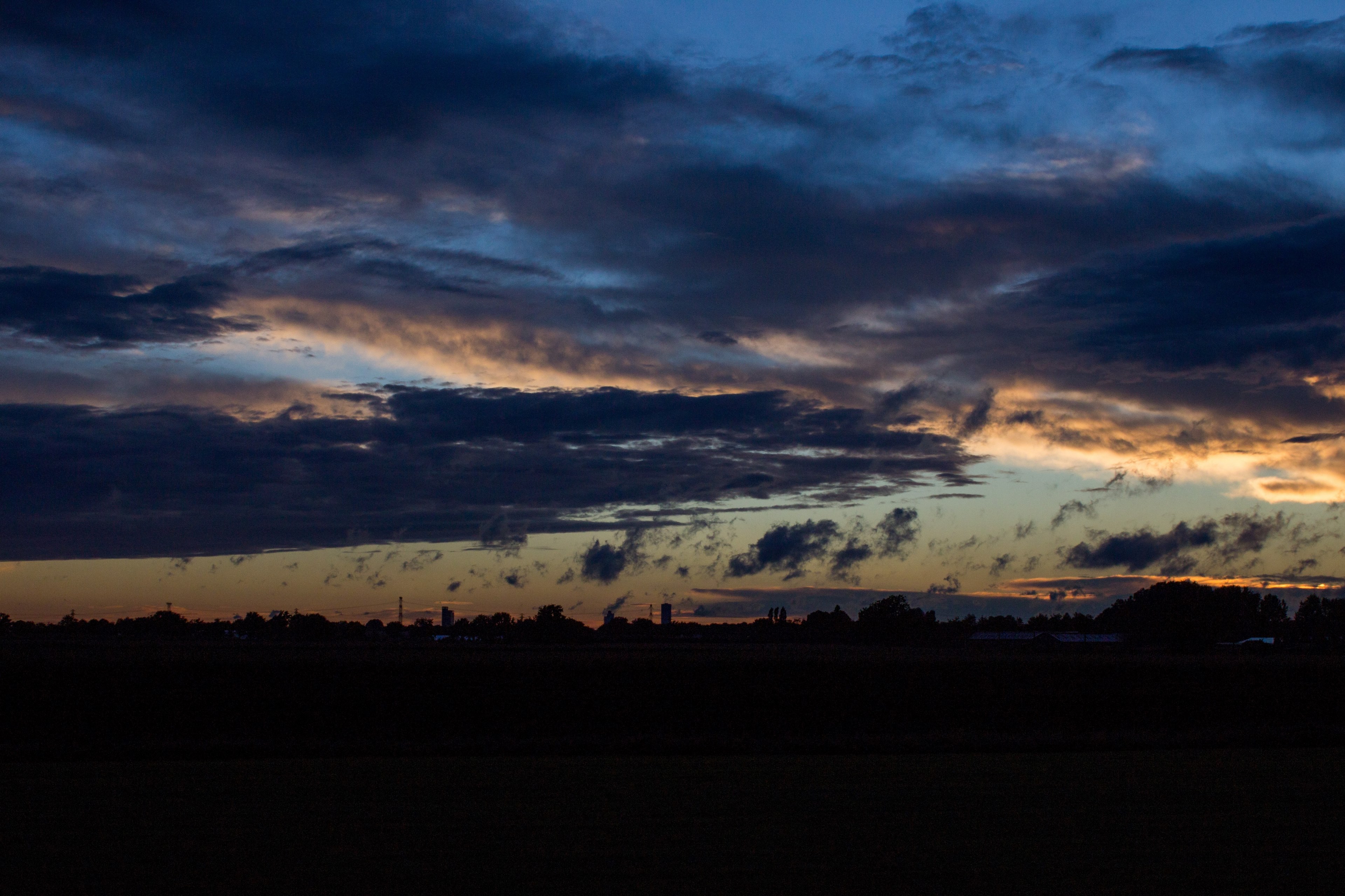sunset sky orange and evening 4k, HD Wallpaper