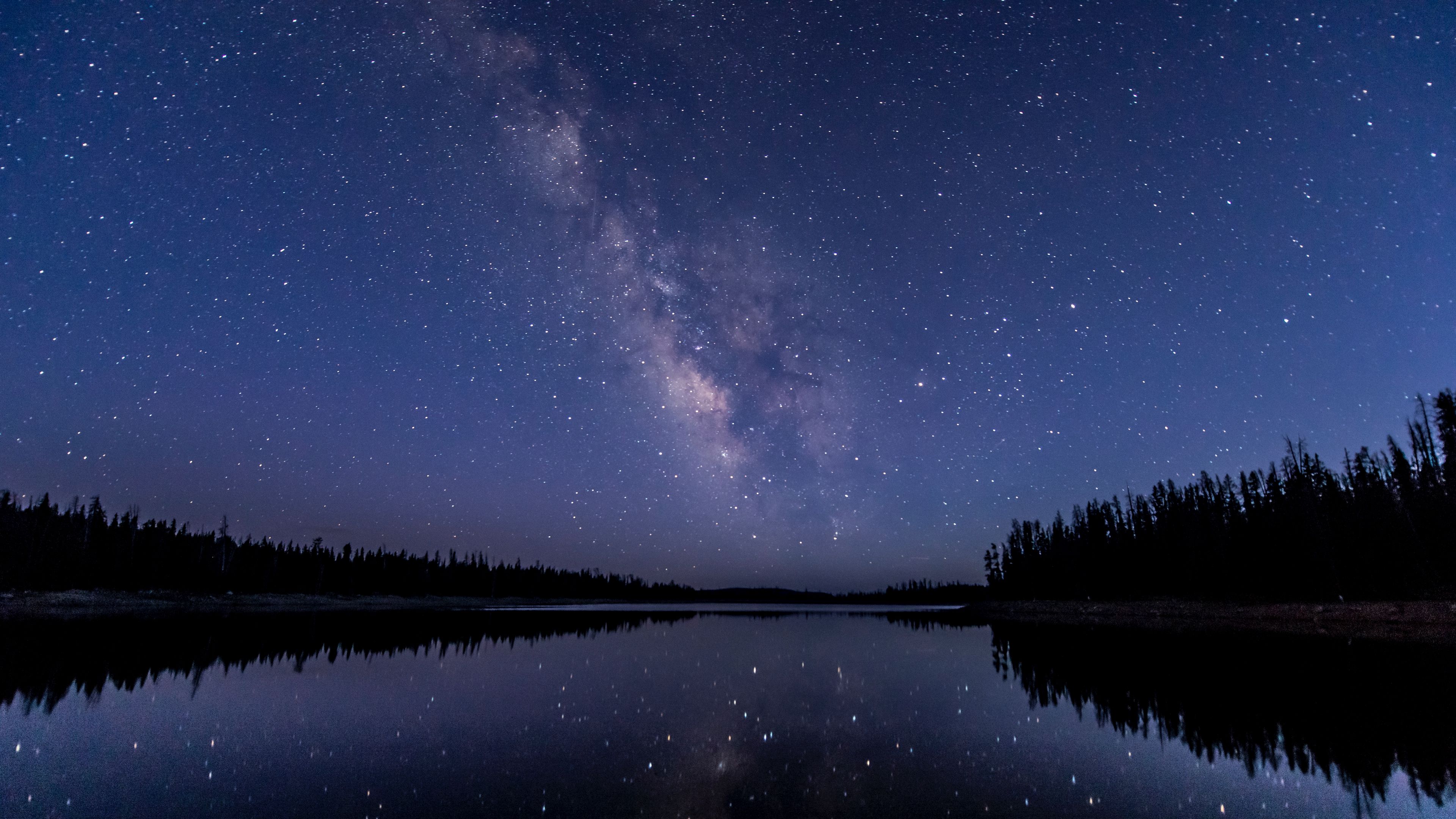 night sky, stars, starry sky, 4k, HD Wallpaper