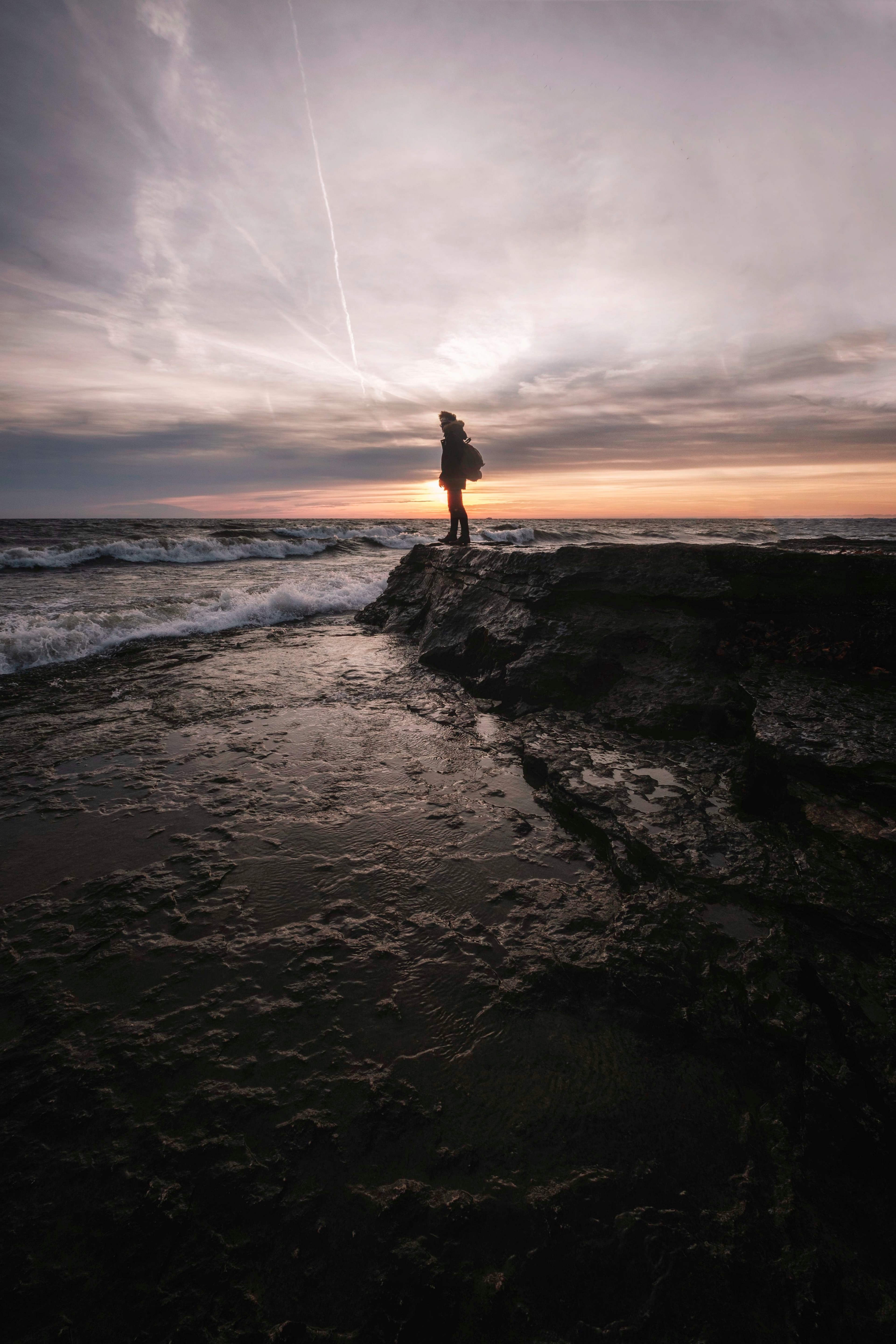 rock cliff sunset and sunrise hd, 4k, Phone HD Wallpaper