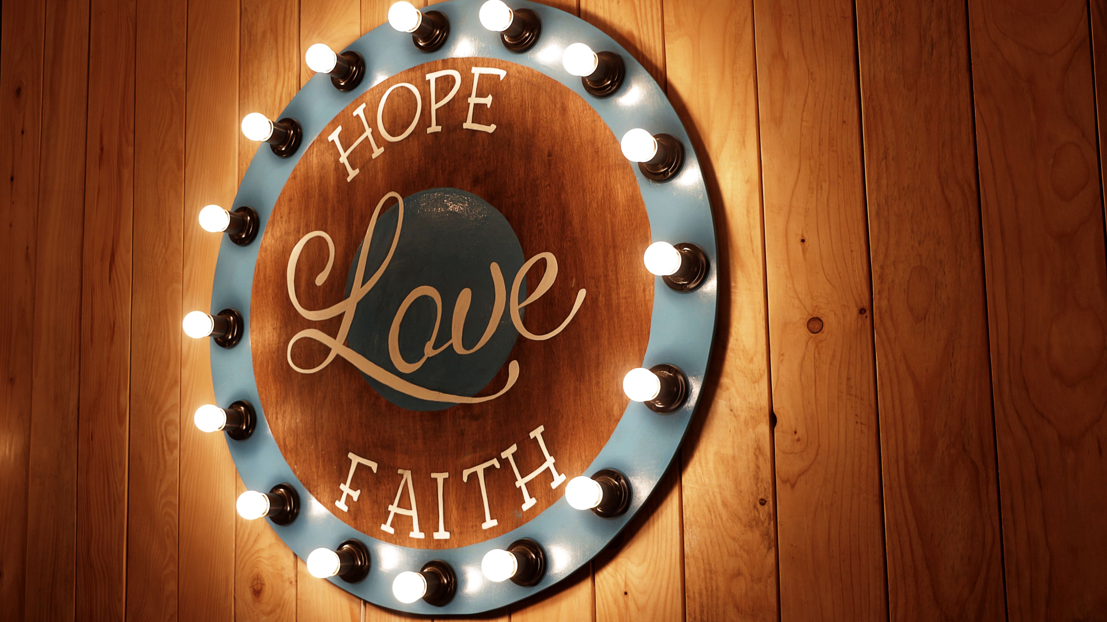 signboard, inscription, love, lamp, 4k, HD Wallpaper