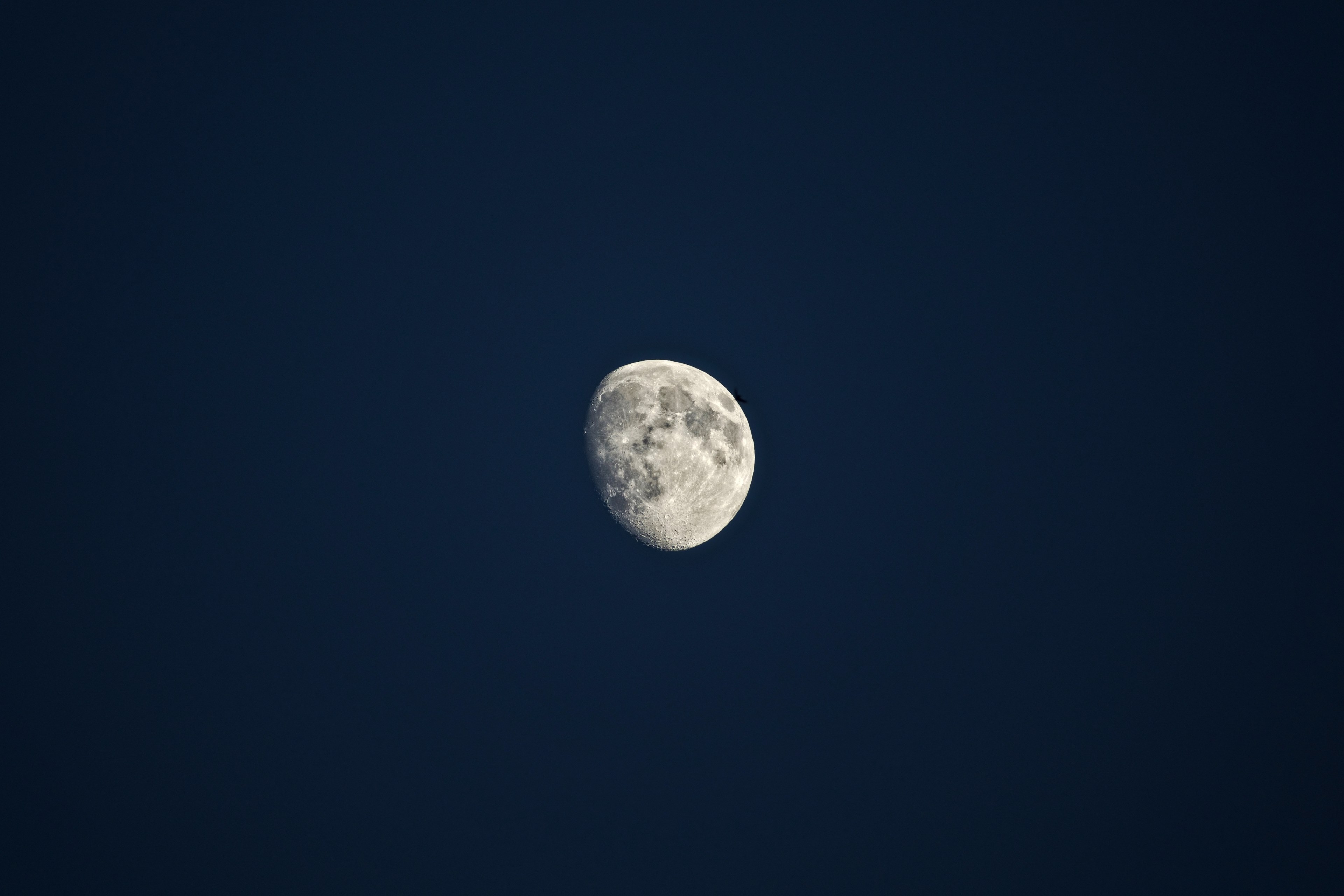 the moon on the blue sky on a lunar eclipse, eclipsed moon on the night sky 4k, HD Wallpaper
