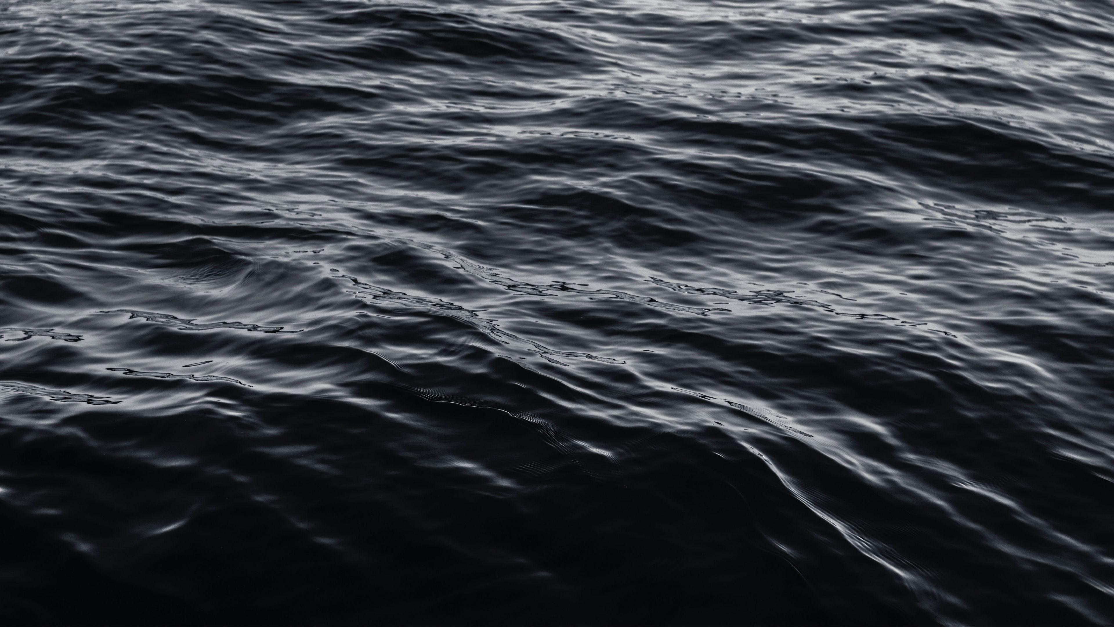 water, surface, bw, 4k, HD Wallpaper