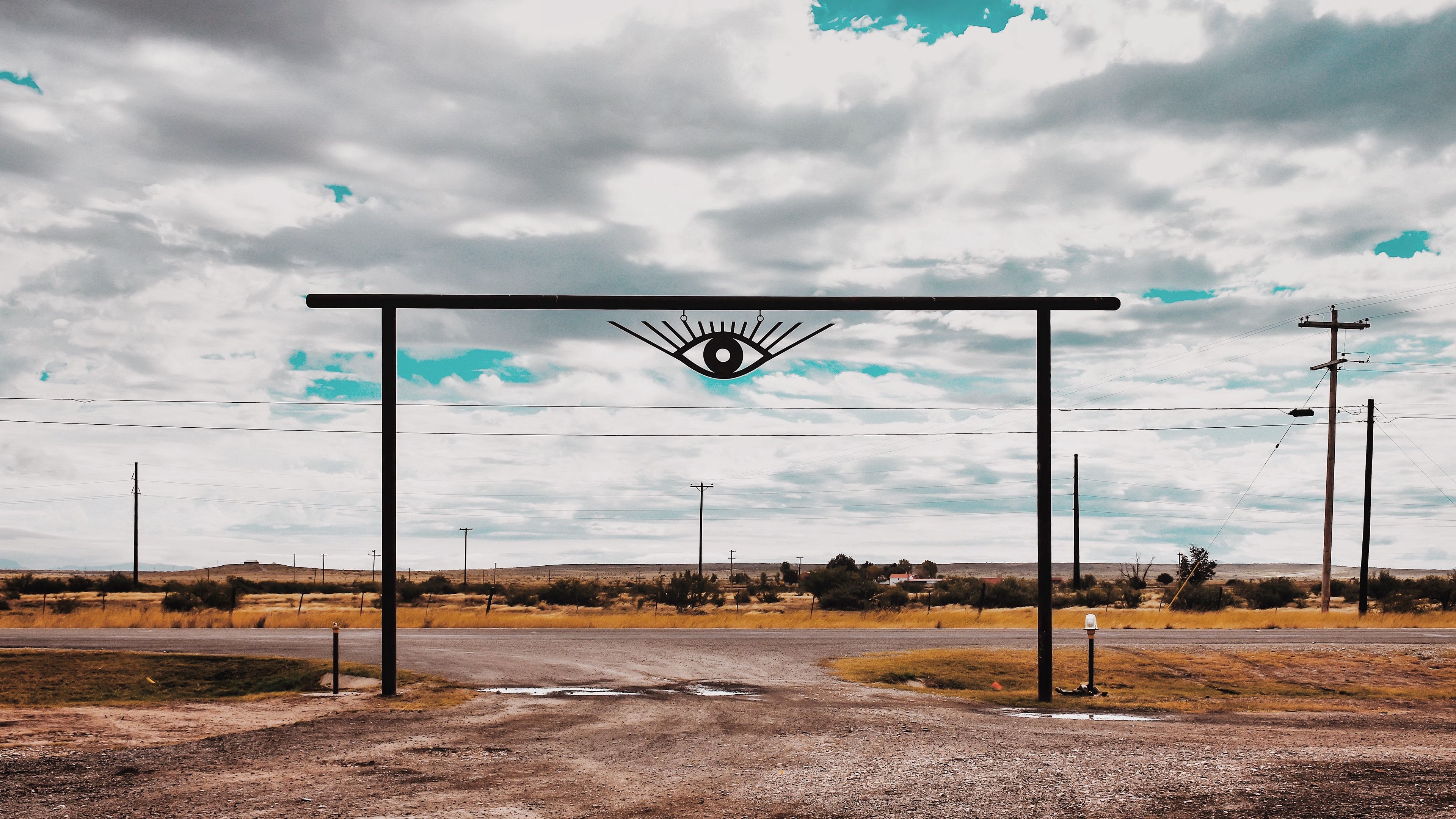 eyes, poles, wires, 4k, HD Wallpaper