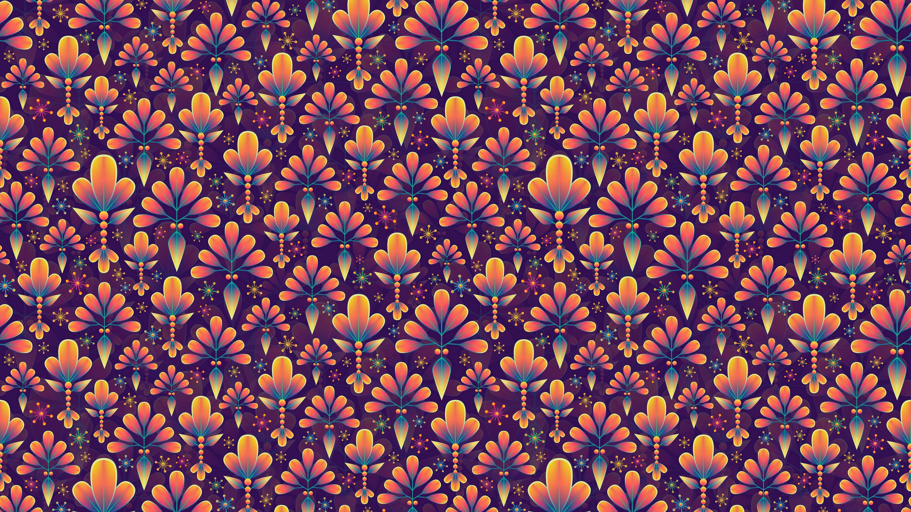 flowers, texture, art, 4k, HD Wallpaper