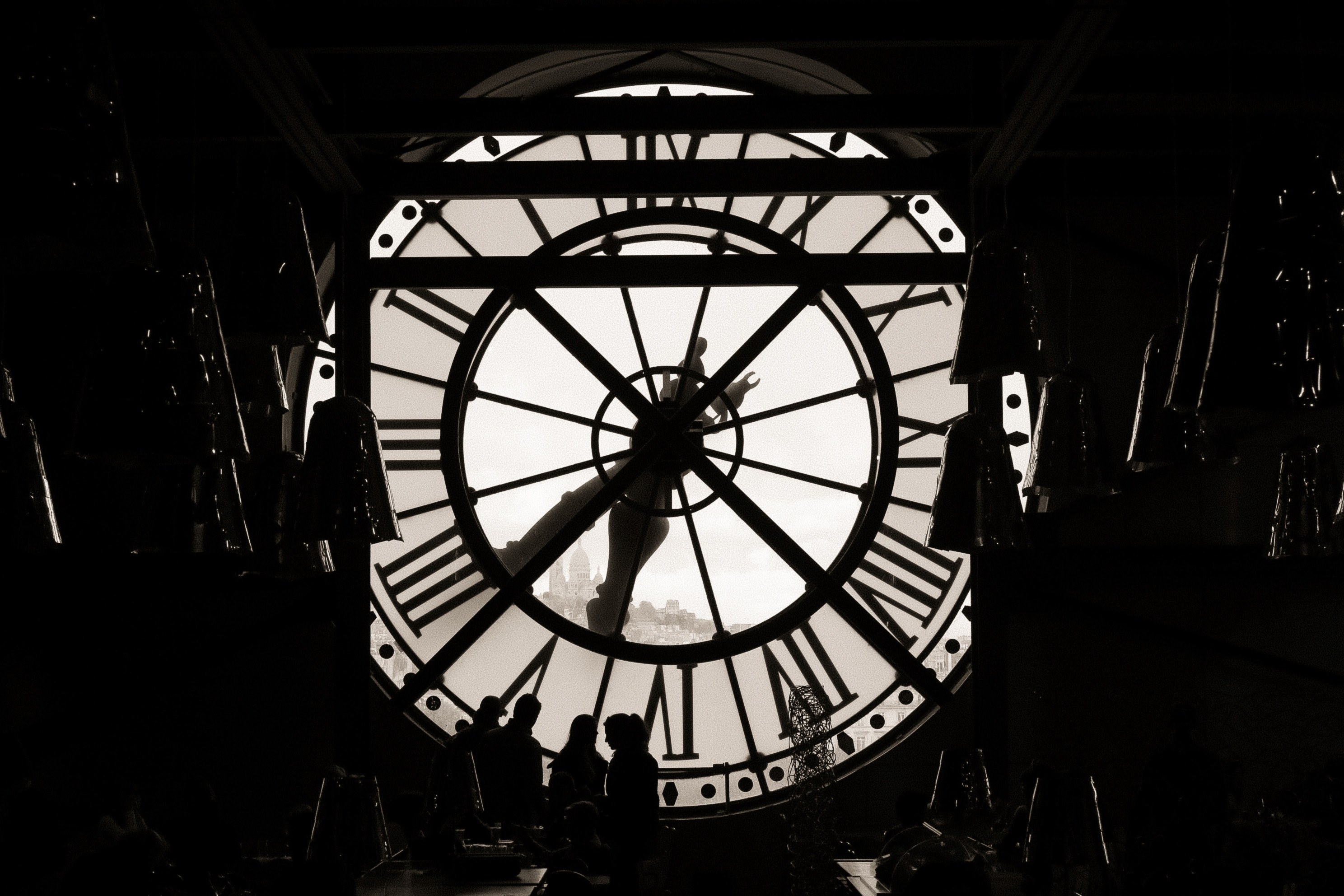 architecture clock france and pari 4k, HD Wallpaper