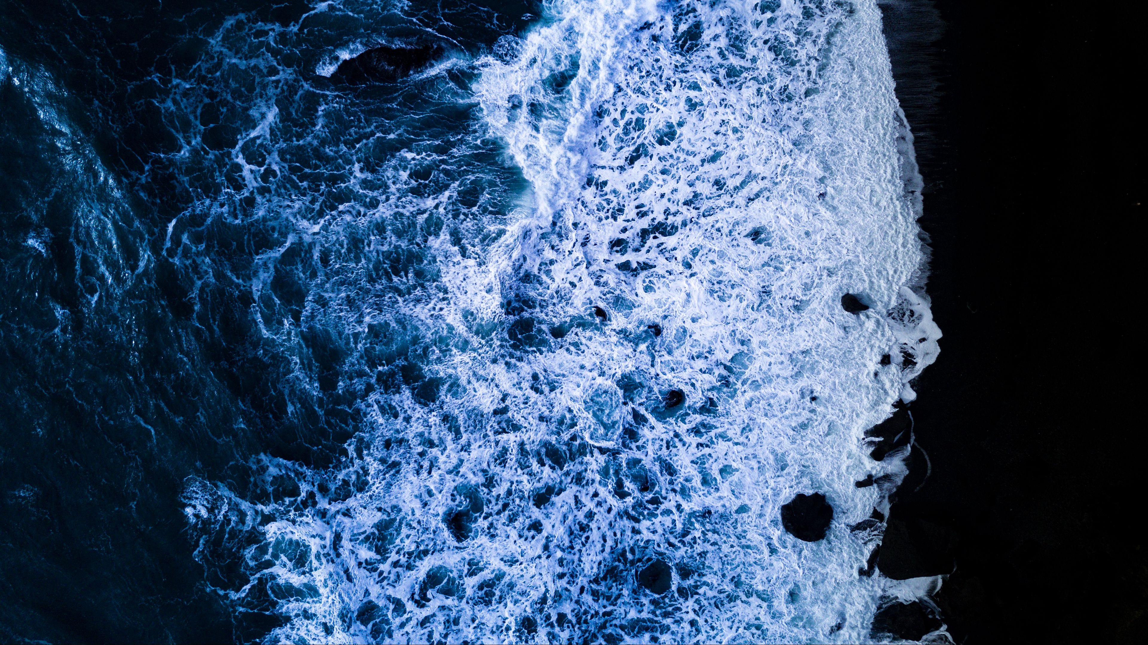 sea, foam, surf, water, 4k, HD Wallpaper