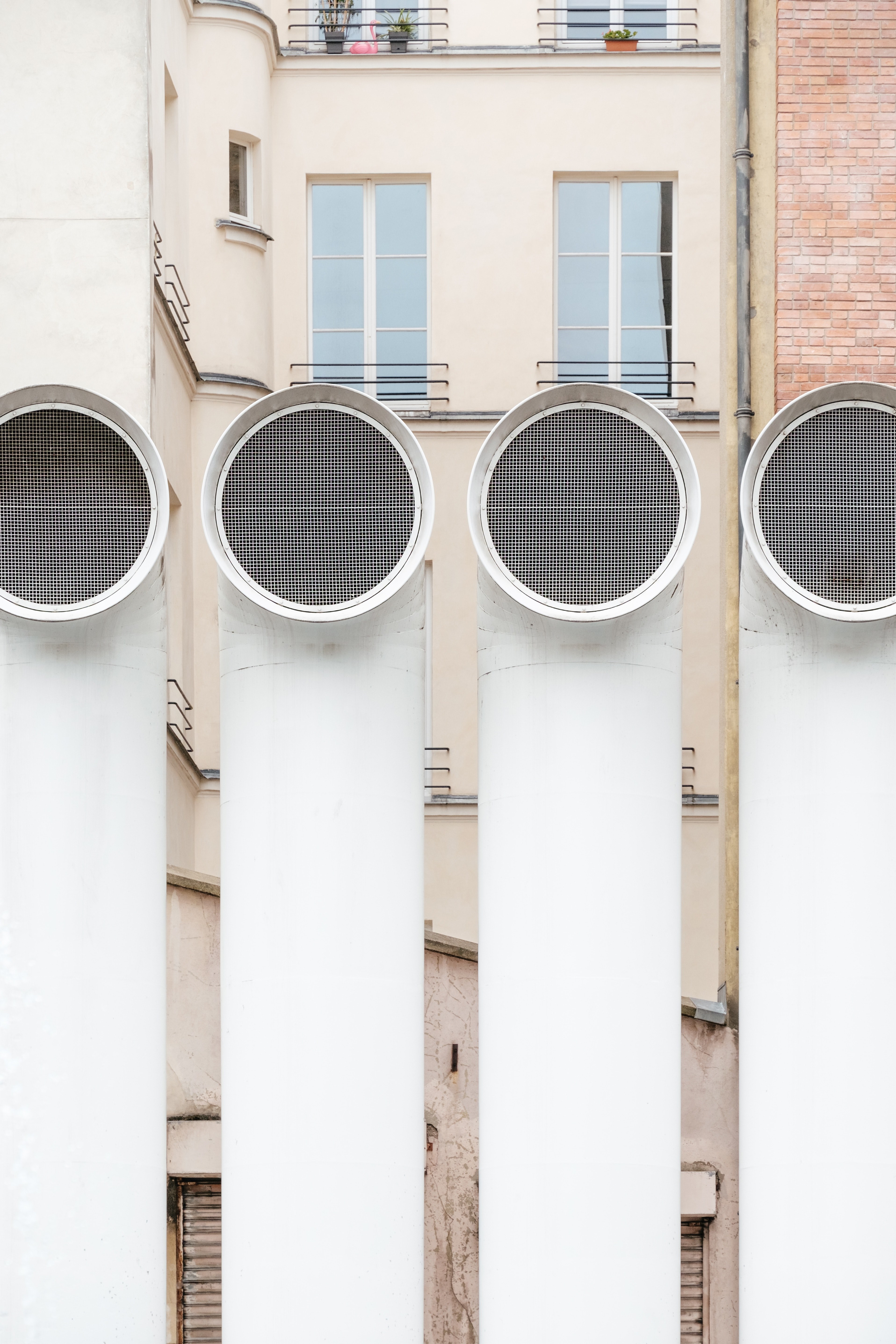 round vent architecture and structure hd, 4k, Phone HD Wallpaper