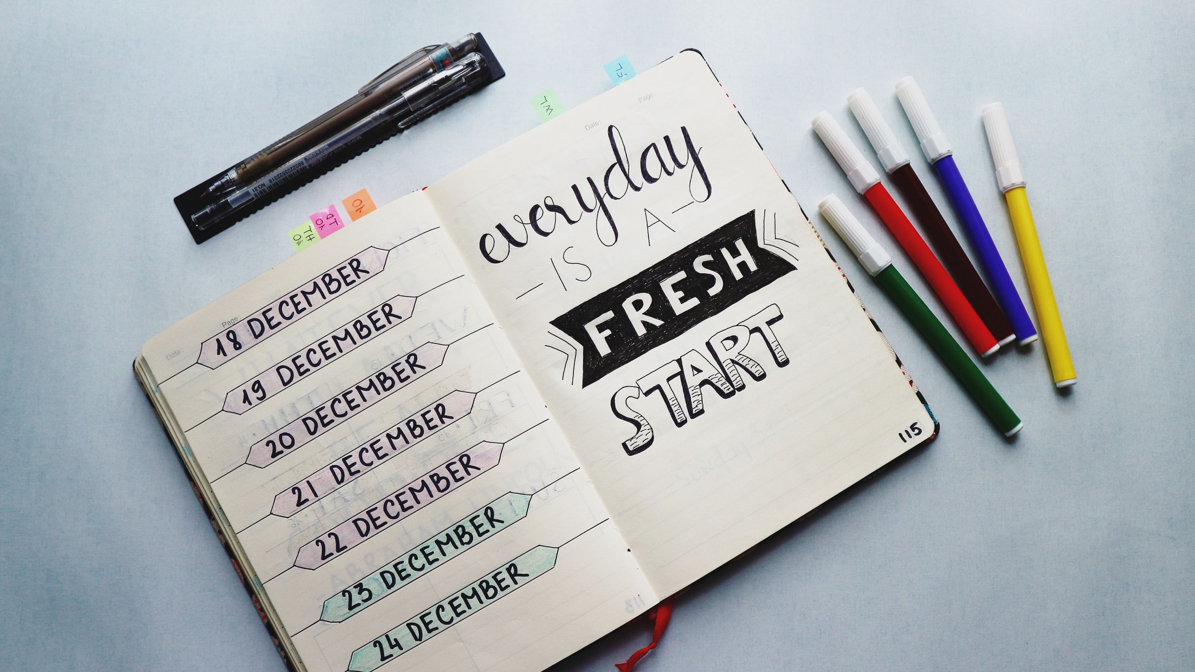 notebook, inscription, markers, 4k, HD Wallpaper