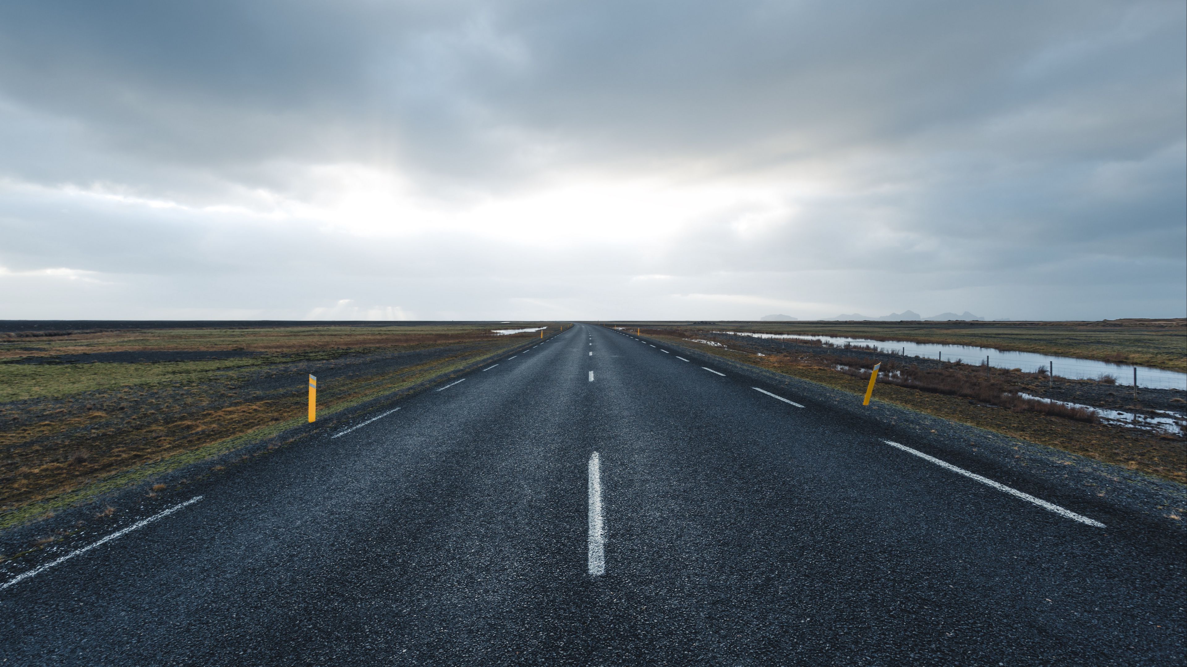 road, horizon, sky, 4k, HD Wallpaper