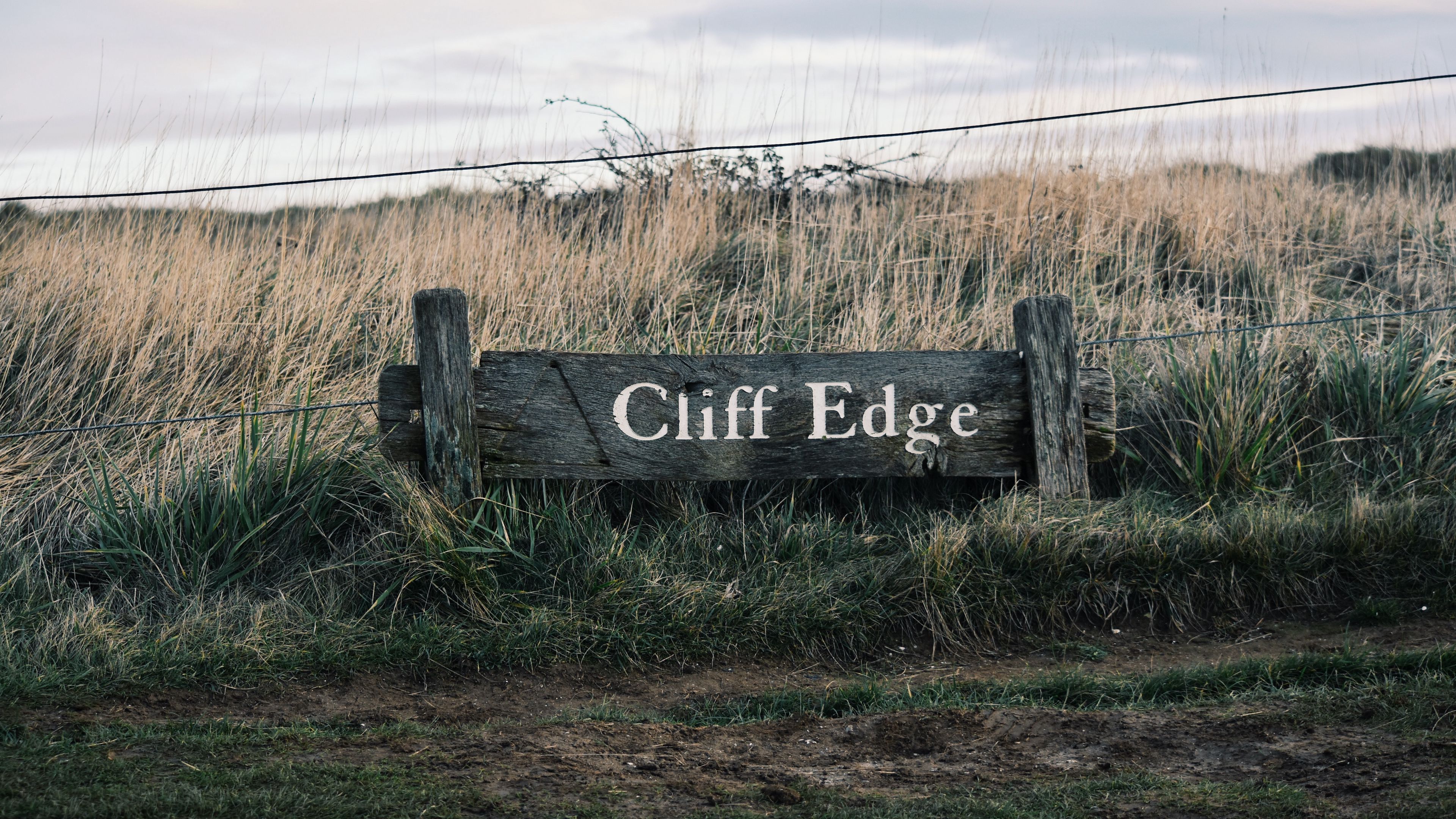 signboard, inscription, field, grass, 4k, HD Wallpaper