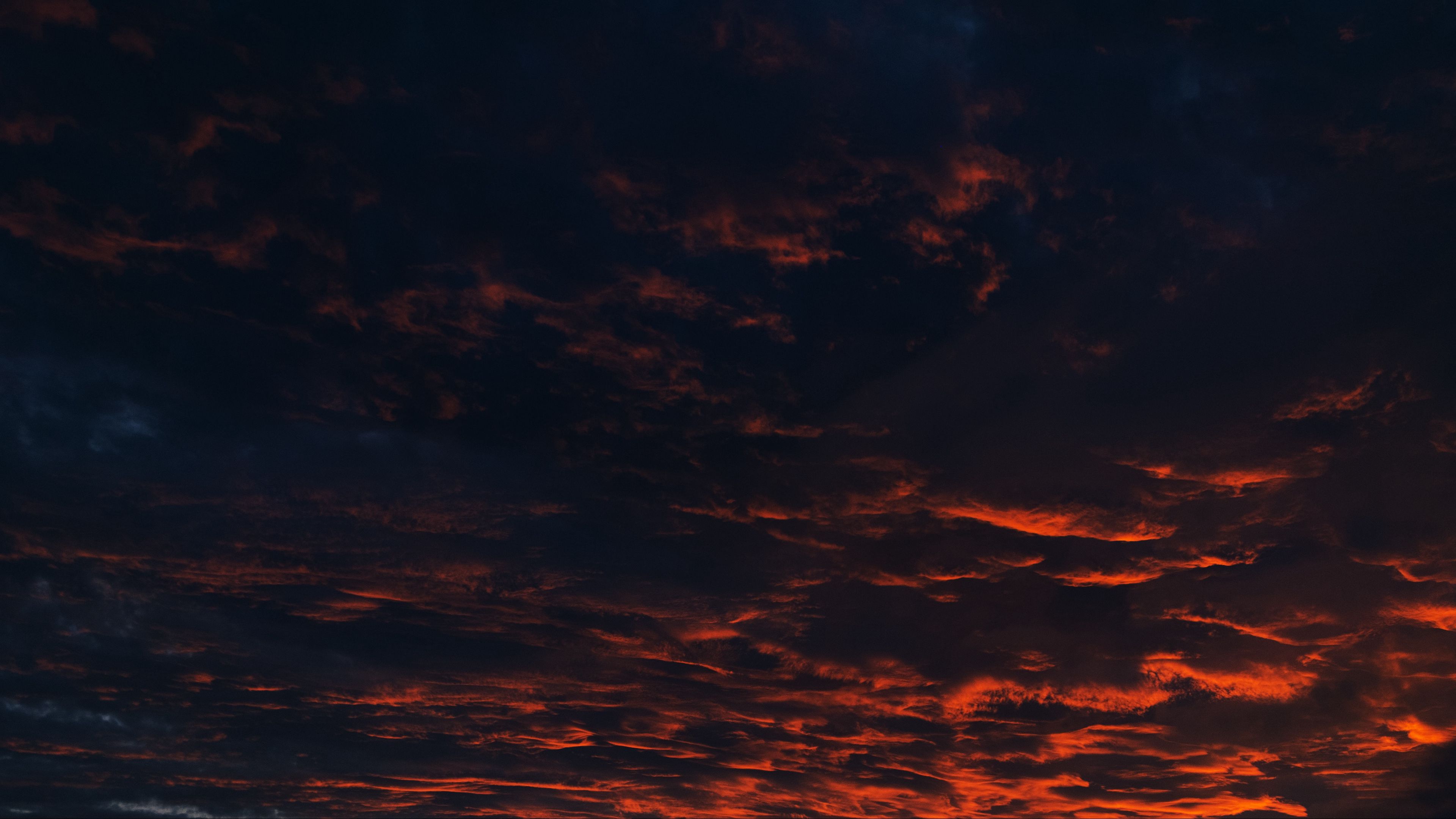 clouds, sunset, night, 4k, HD Wallpaper