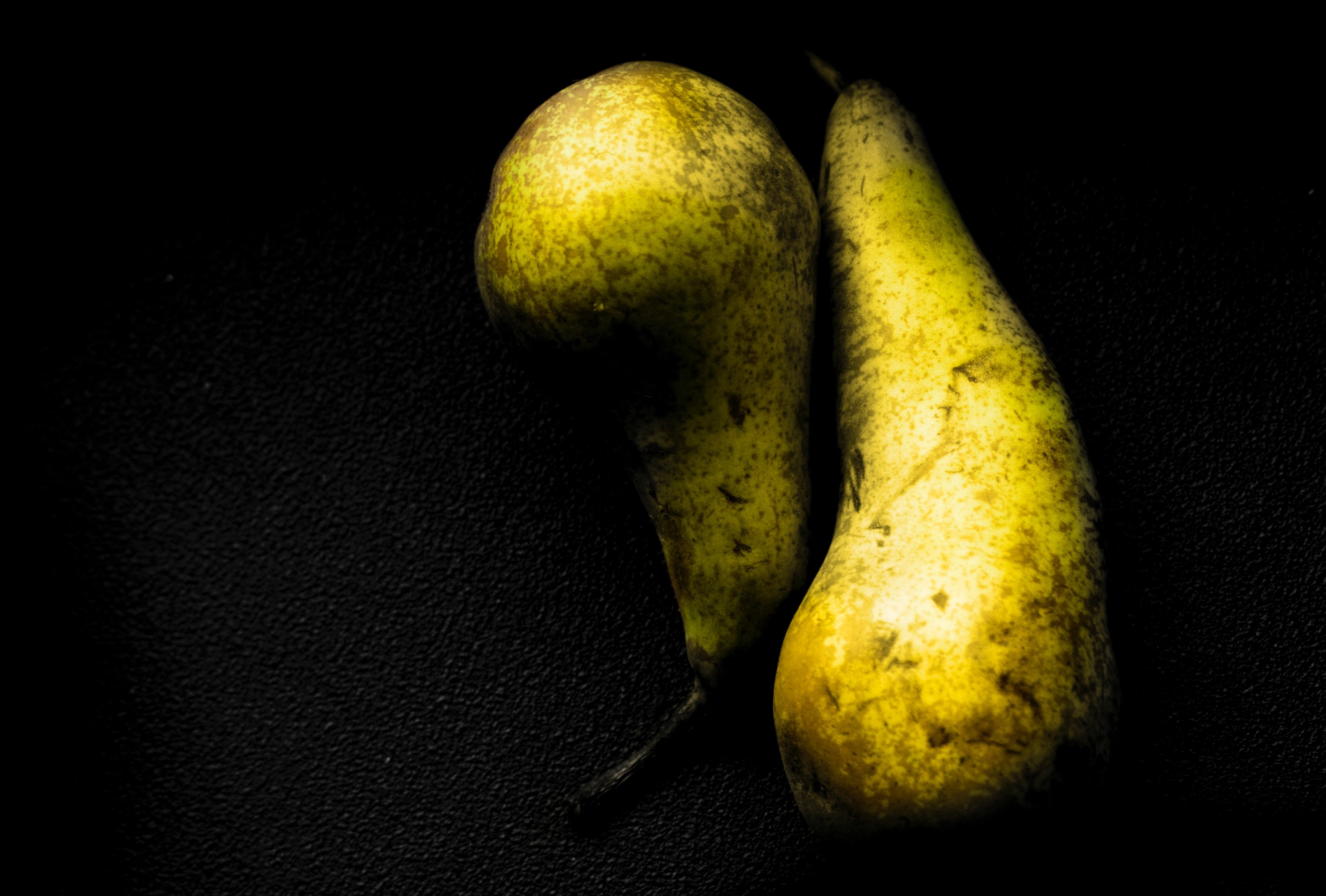 yellow food art food and pear 4k, HD Wallpaper