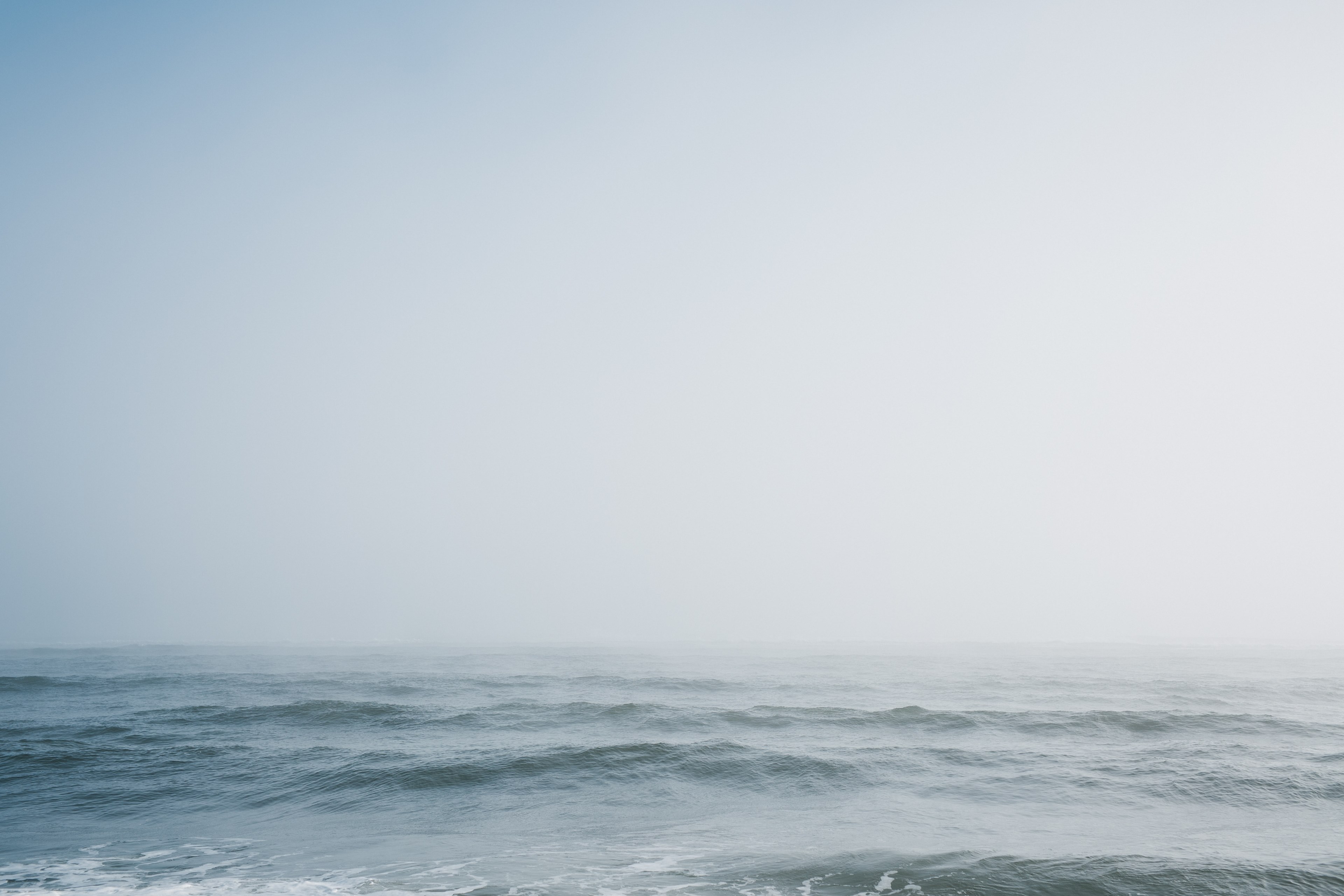 seascape misty fog and ocean 4k, HD Wallpaper