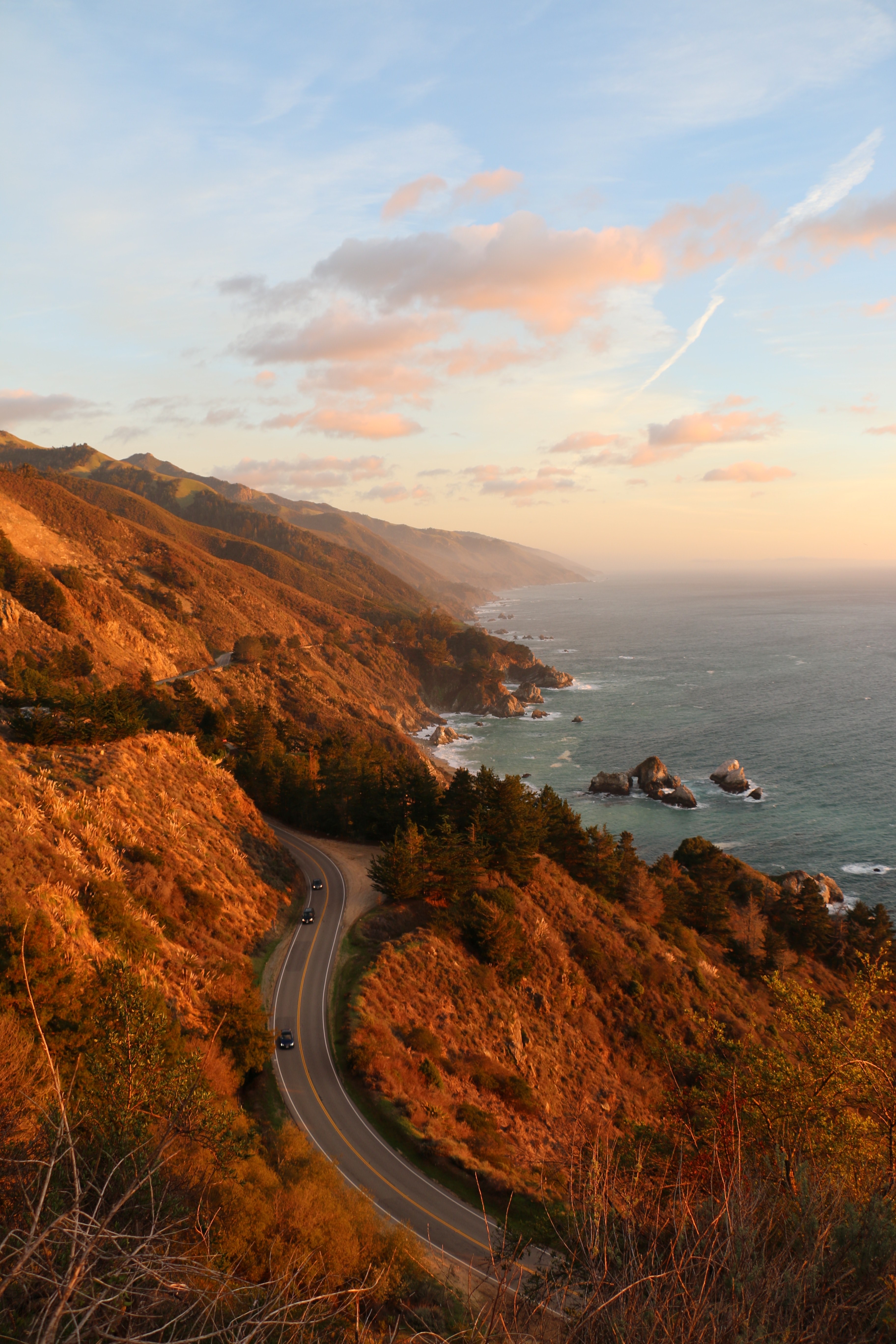 the winding road of the pacific coast highway in big sur, big sur drive 4k, Phone HD Wallpaper