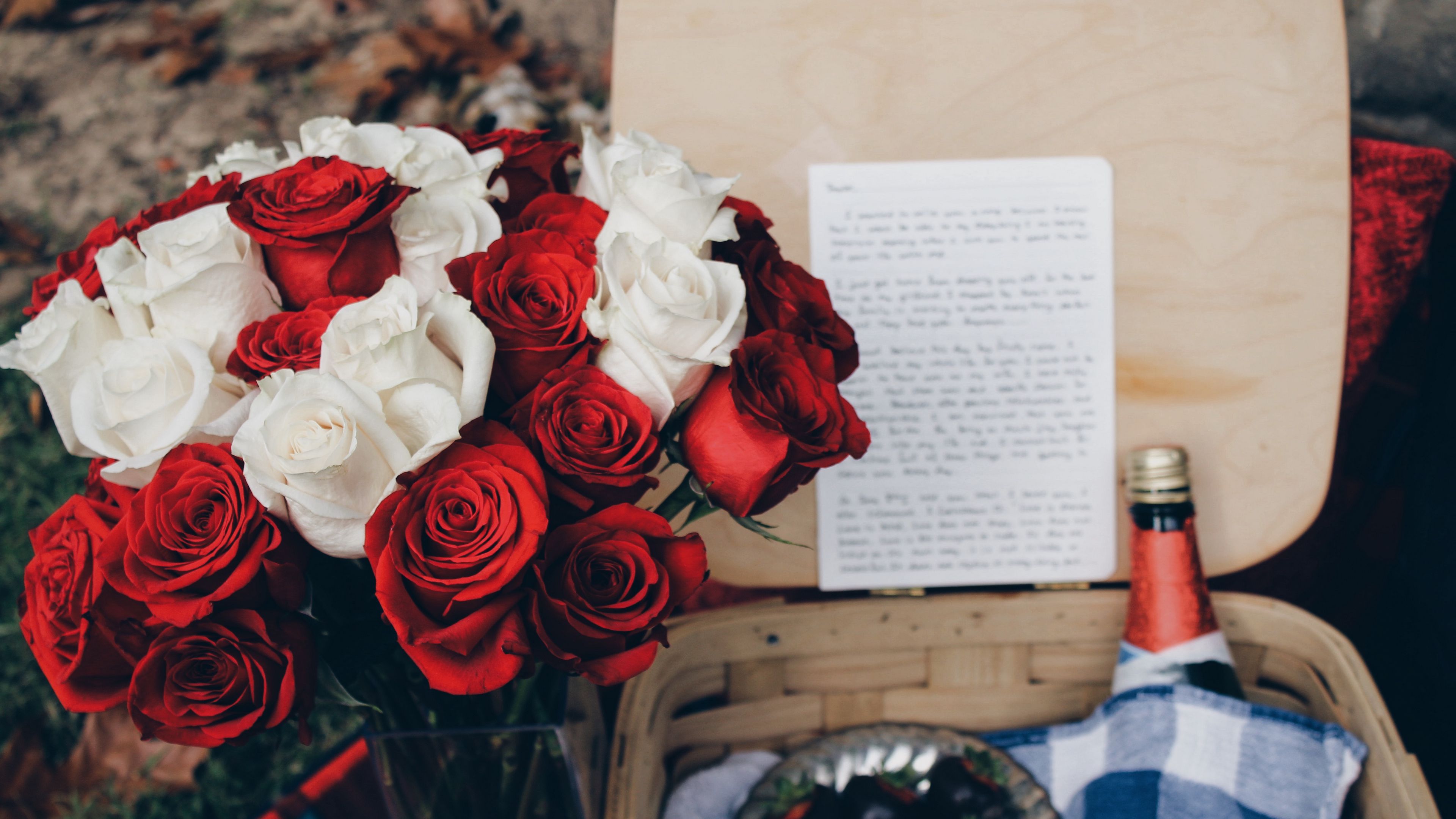 bouquet, roses, flowers, composition, 4k, HD Wallpaper