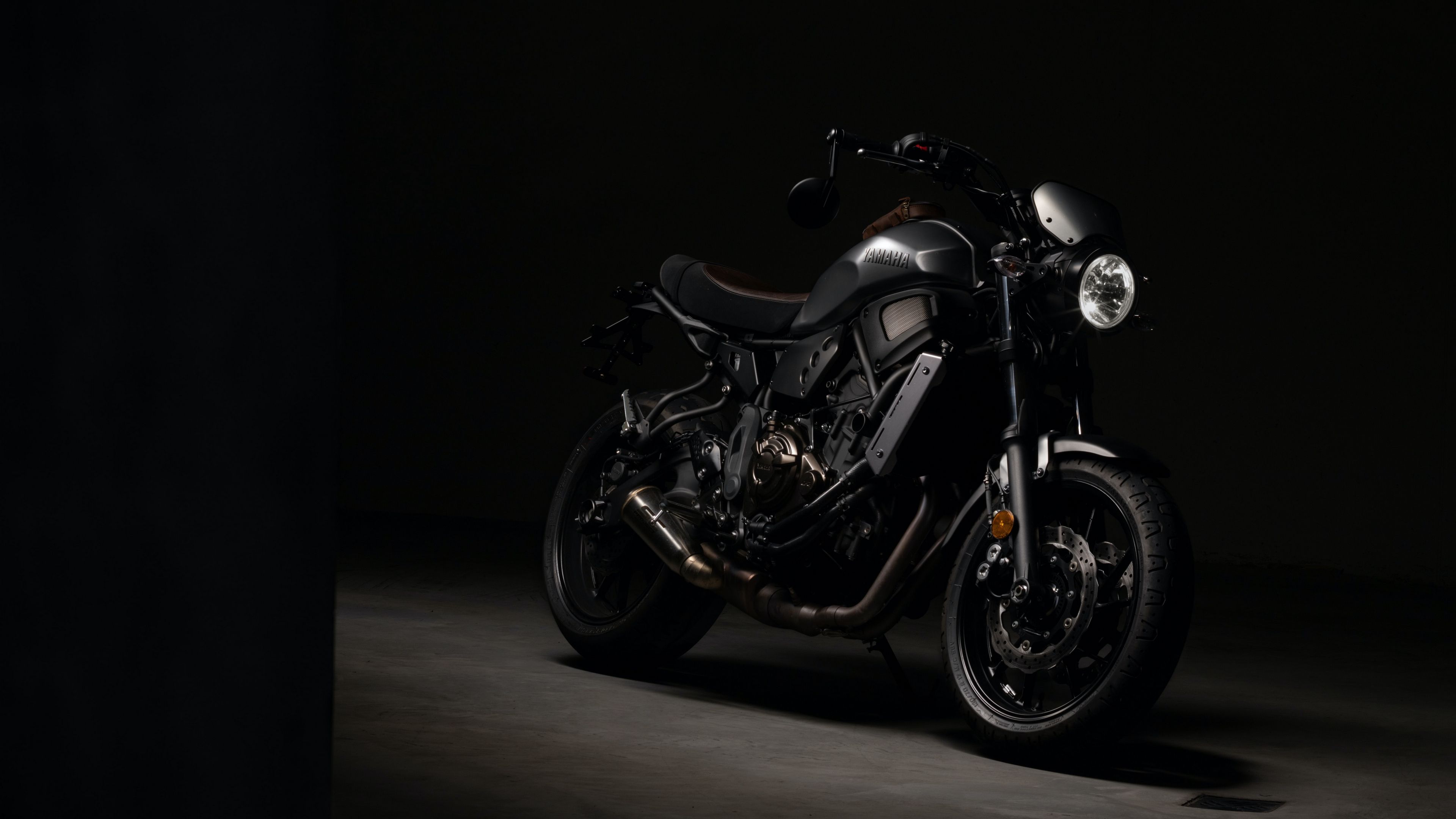 motorcycle, black, dark, 4k, HD Wallpaper
