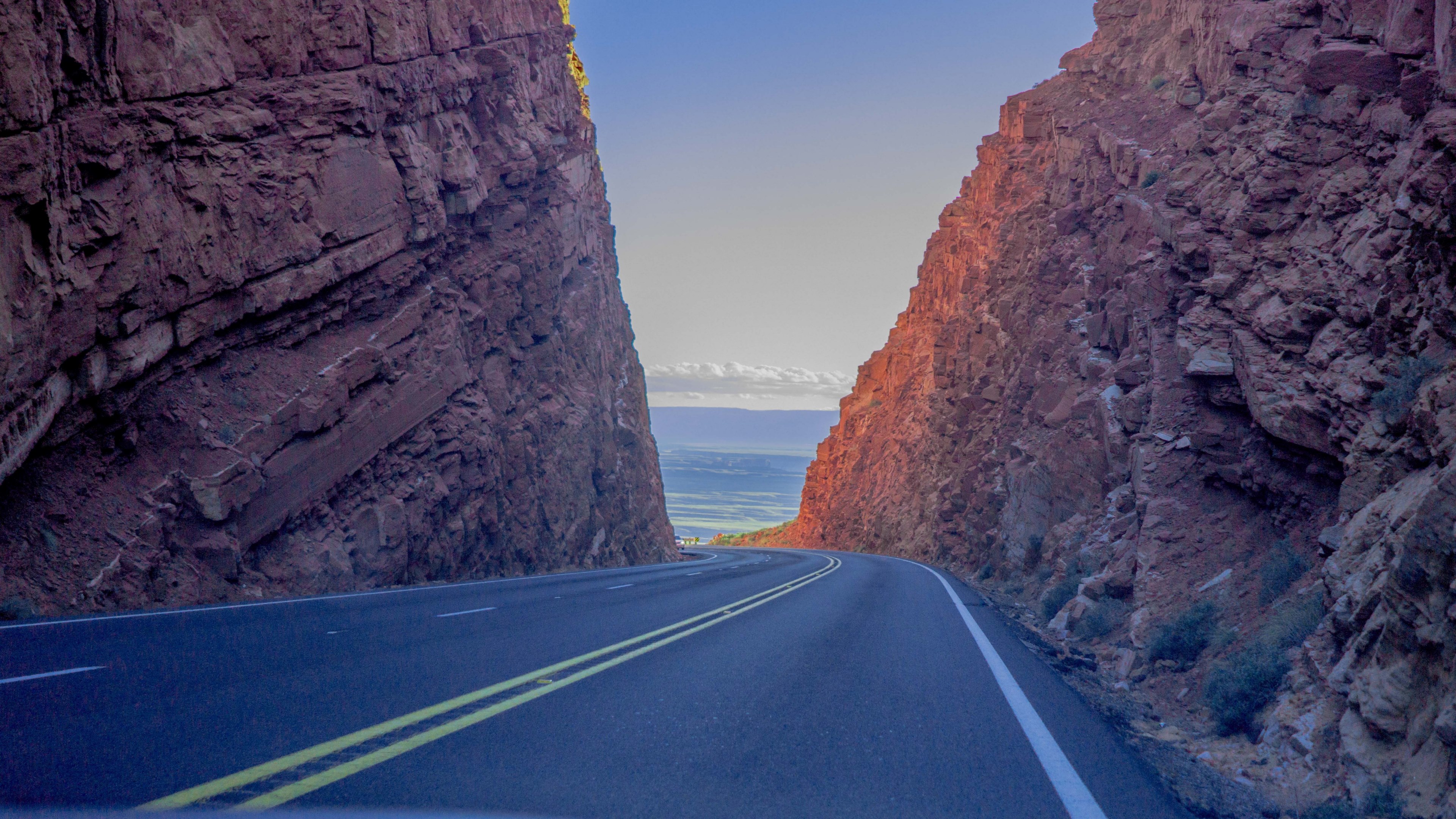 carved cloud clear and road 4k, HD Wallpaper