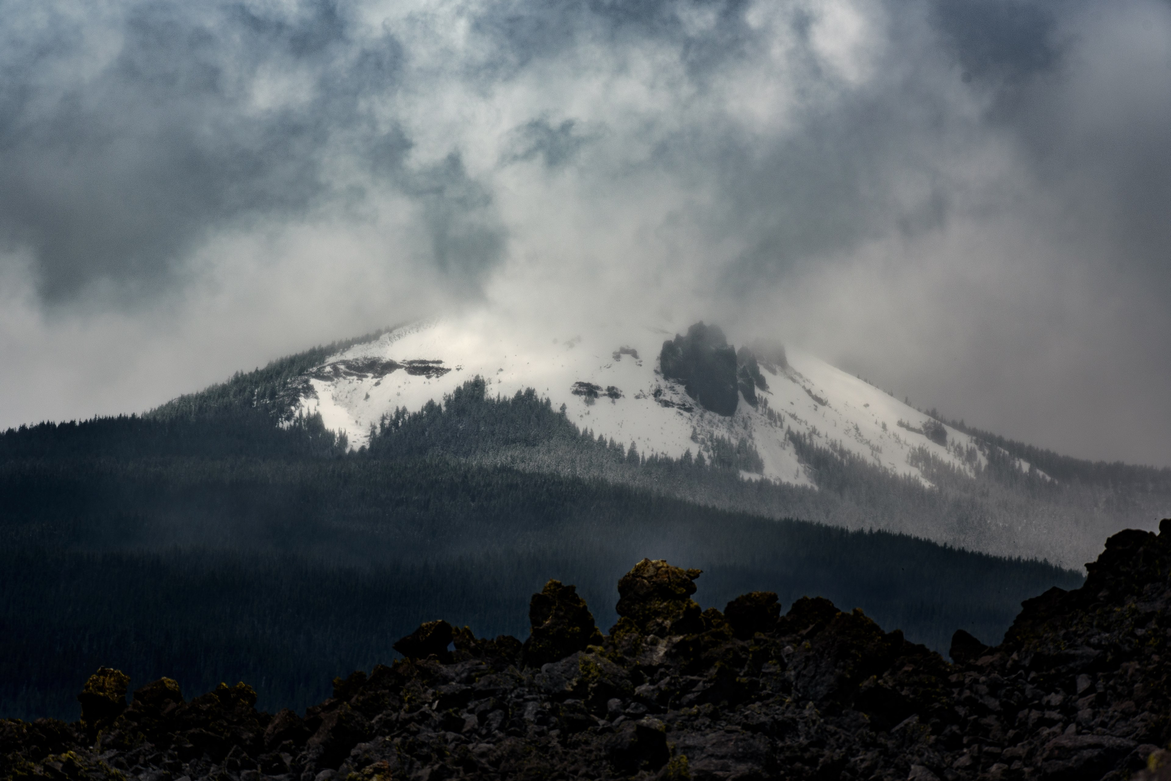 cloud fog mountain and lava 4k, HD Wallpaper